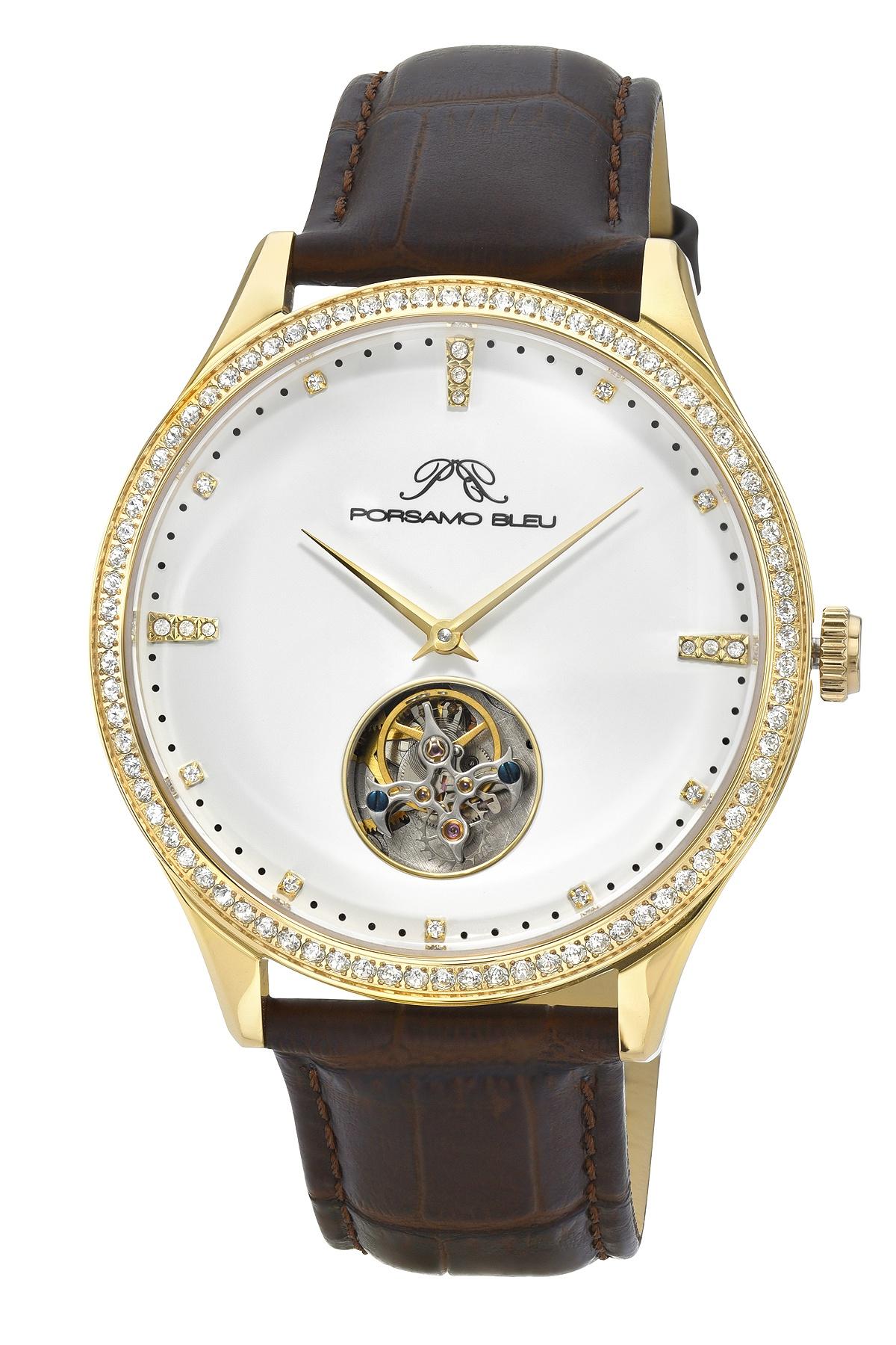 William Tourbillion Gold Tone & Brown Men's Watch 1301BWIL