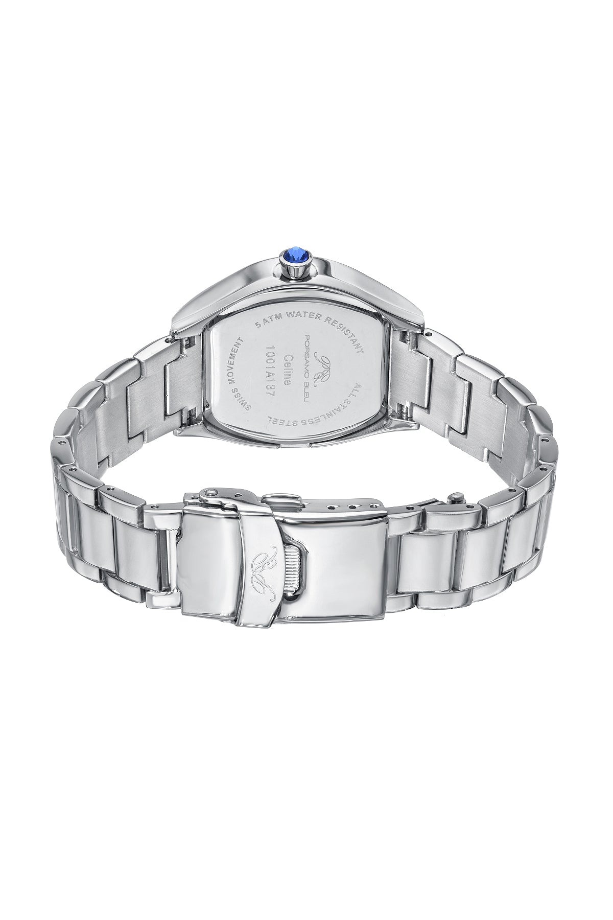 Celine Stainless Steel Silver Women's Tonneau Crystal Watch 1002ACES