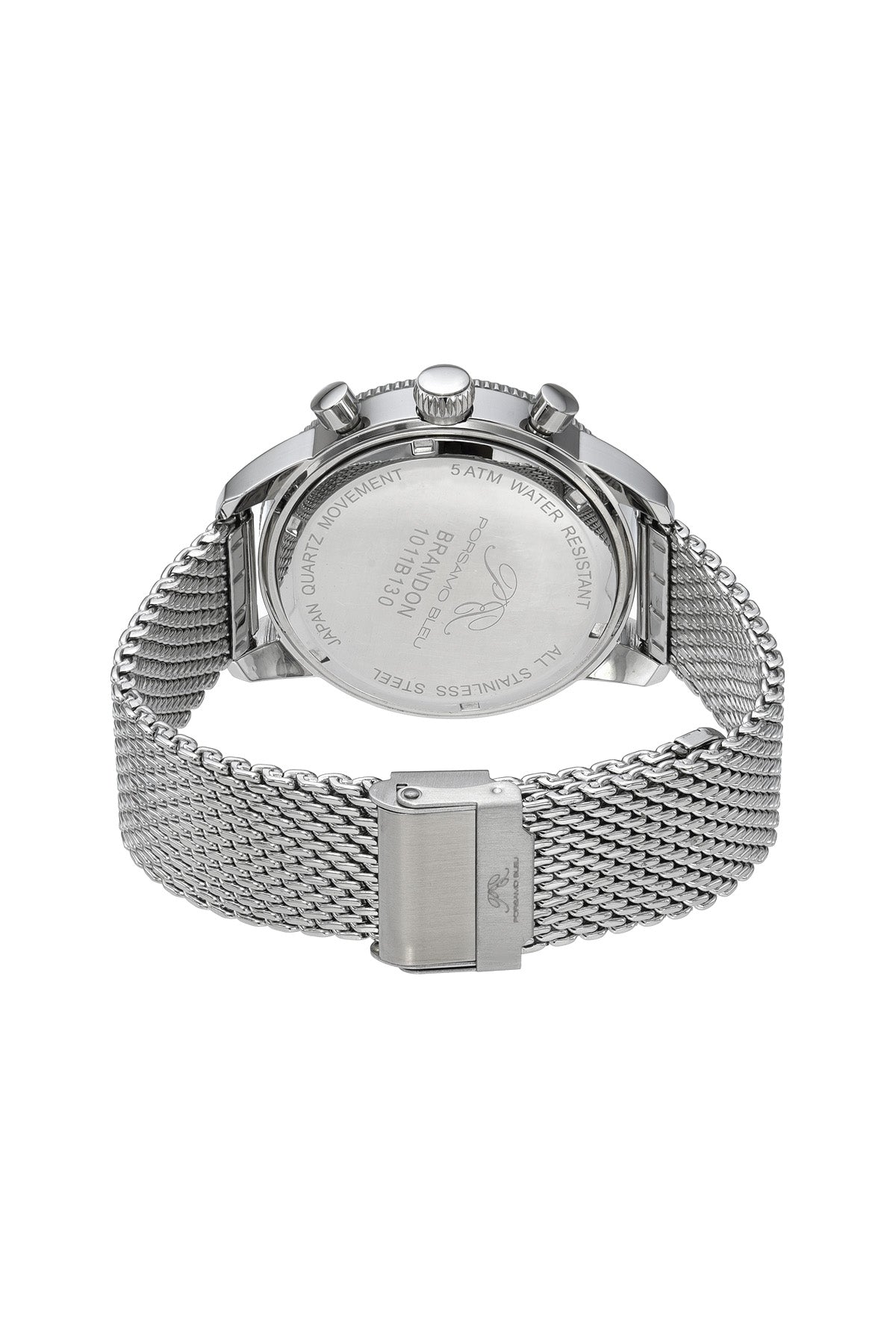 Brandon Stainless Steel Silver & Black Men's Chronograph Watch 1011BBRS