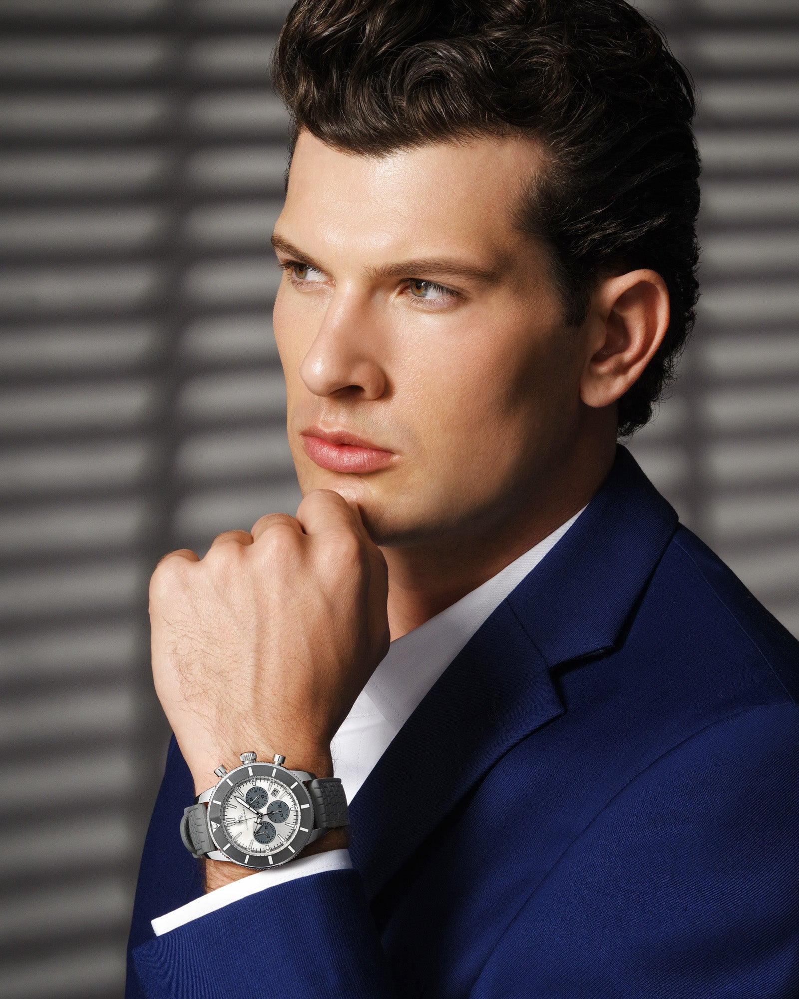 Brandon Silicone Silver & Grey Men's Chronograph Watch 1013CBRR