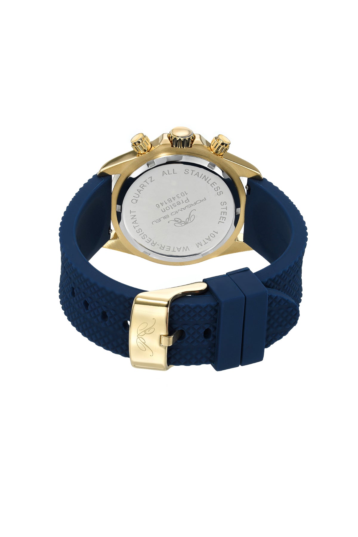 Preston Sport Silicone Gold Tone & Blue Men's Multifunction Watch 1034BPRR