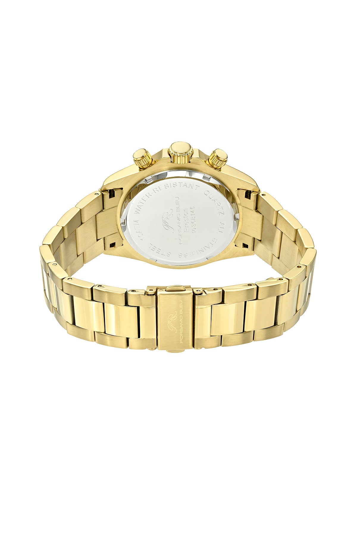 Preston Stainless Steel Gold Tone and Ice Blue Men's Multi Function Watch 1036BPRS