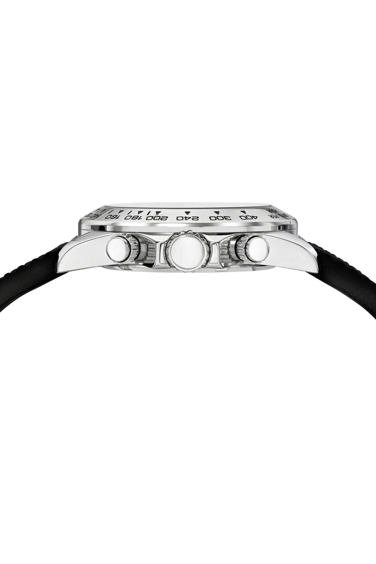 Preston Silicone Silver Tone & Black Men's Multifunction Watch 1037APRR