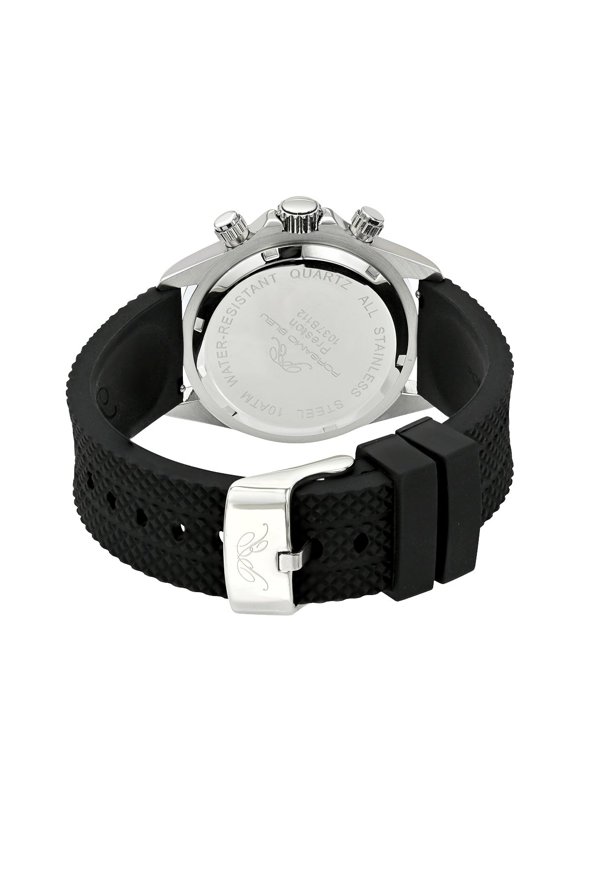 Preston Silicone Gold Tone & Black Men's Multifunction Watch 1037BPRR