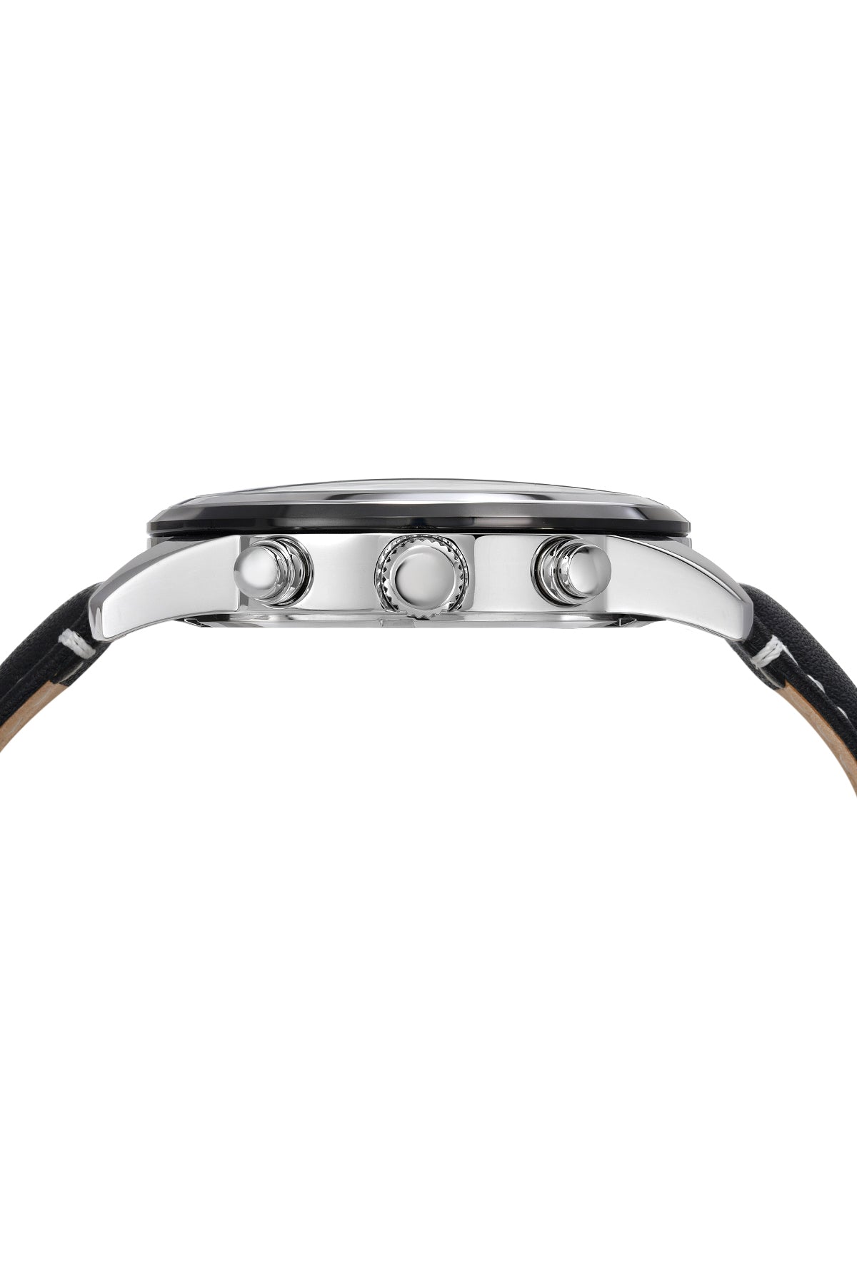 Arthur Genuine Leather Silver & Black Men's Chronograph Watch 1091BARL