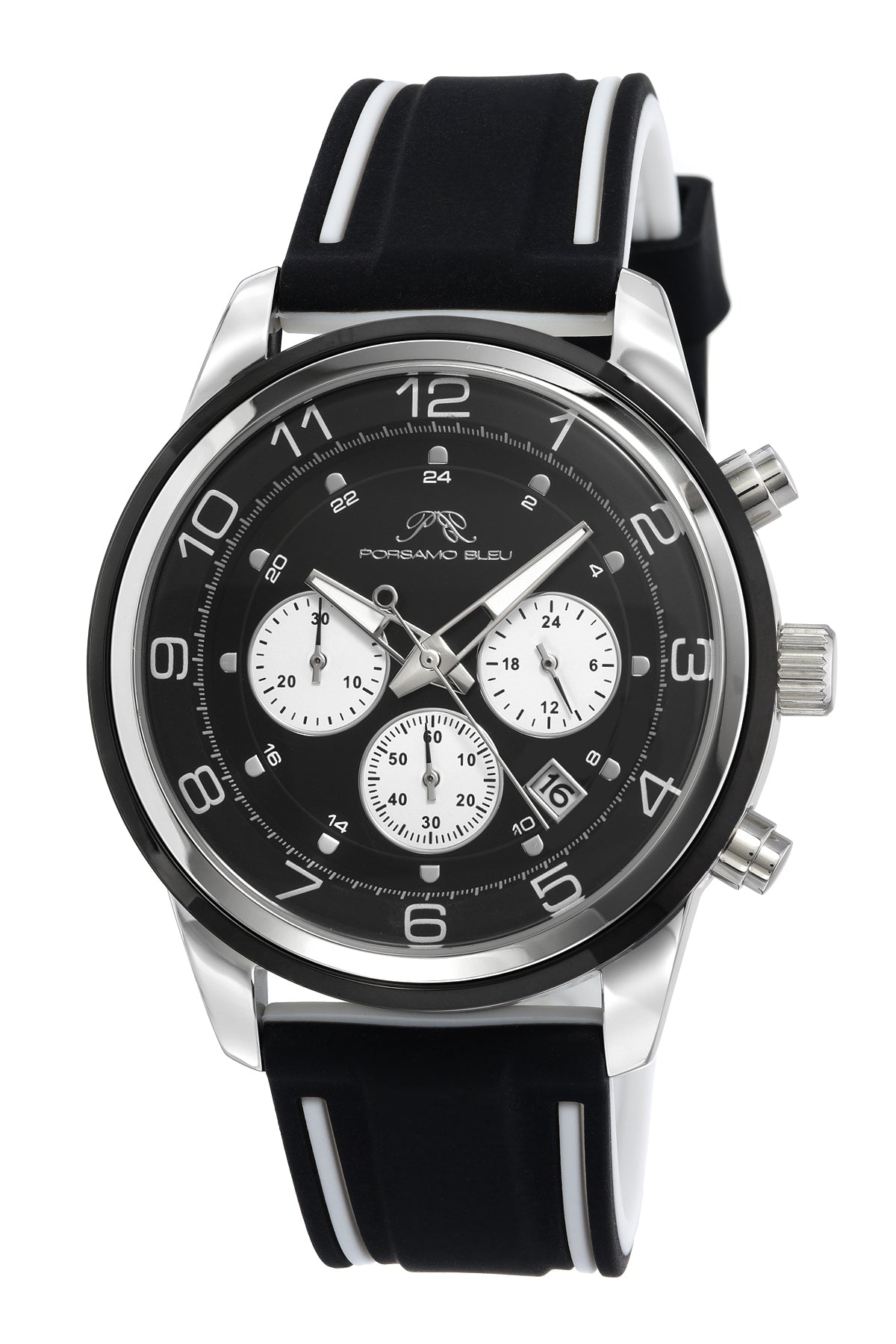 Arthur Silicone Silver & Black Men's Chronograph Watch 1092AARR