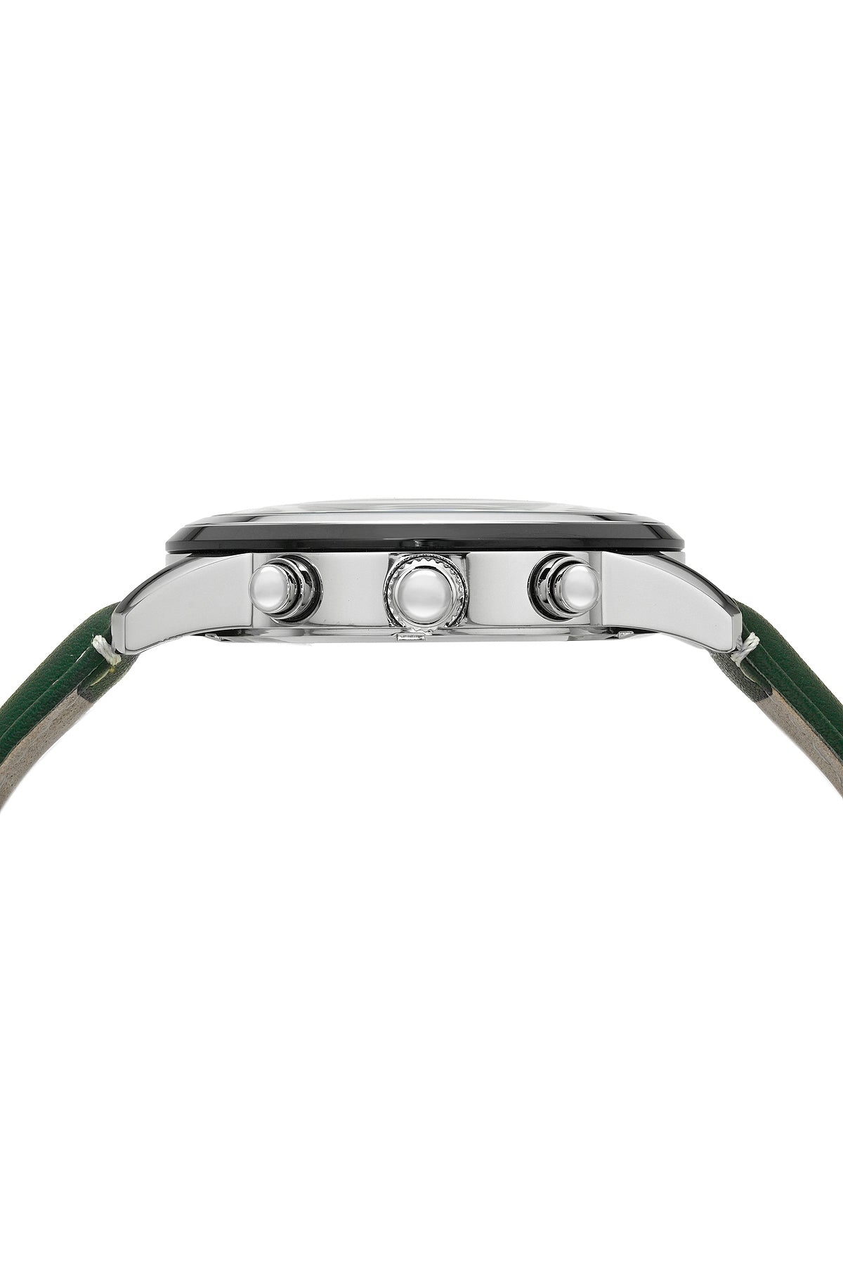 Porsamo Bleu Arthur Luxury Chronograph Men's Genuine Leather Band Watch, Silver, Green 1093DARL