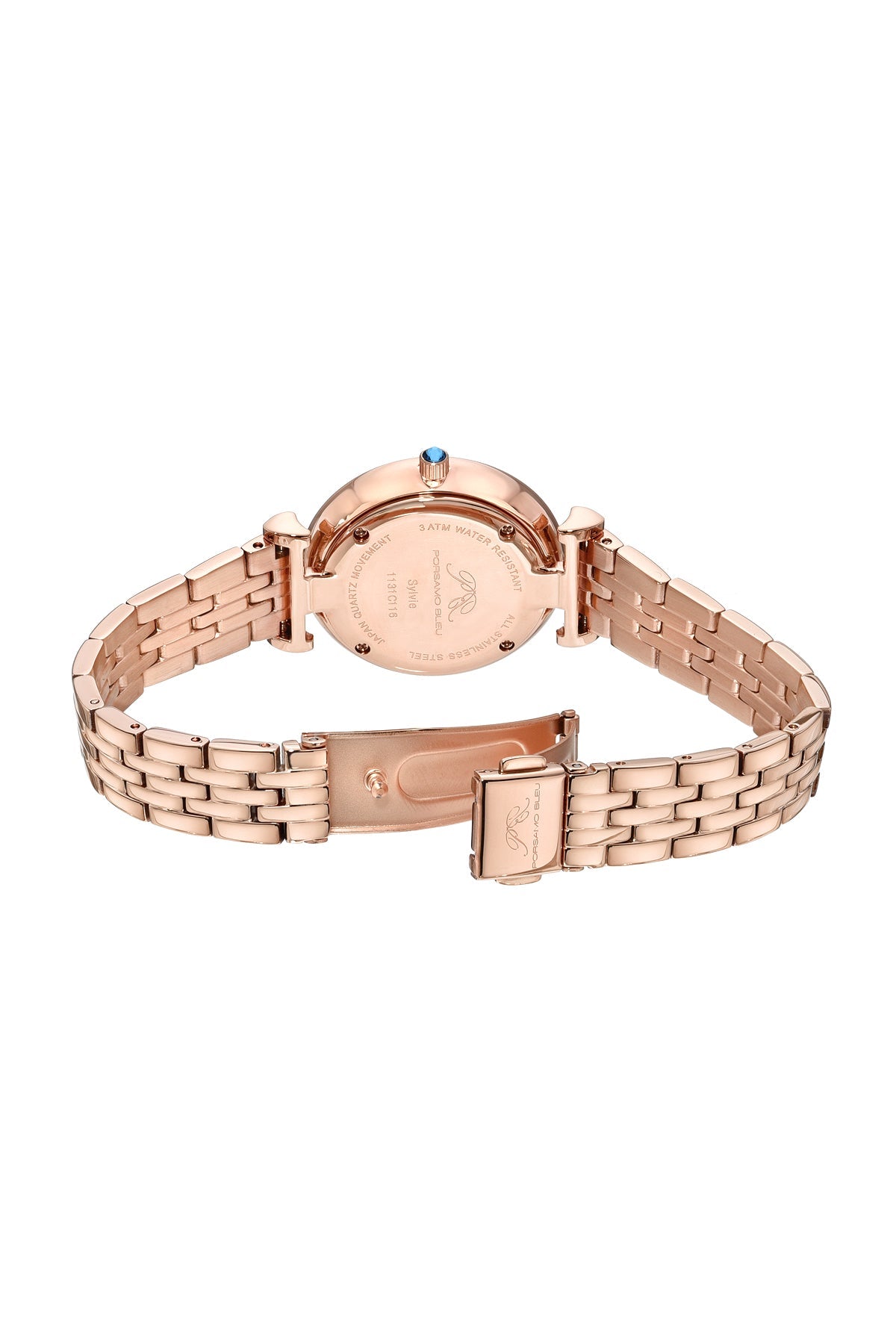 Sylvie Stainless Steel Rose Women's Abalone And Crystal Watch 1131CSYS