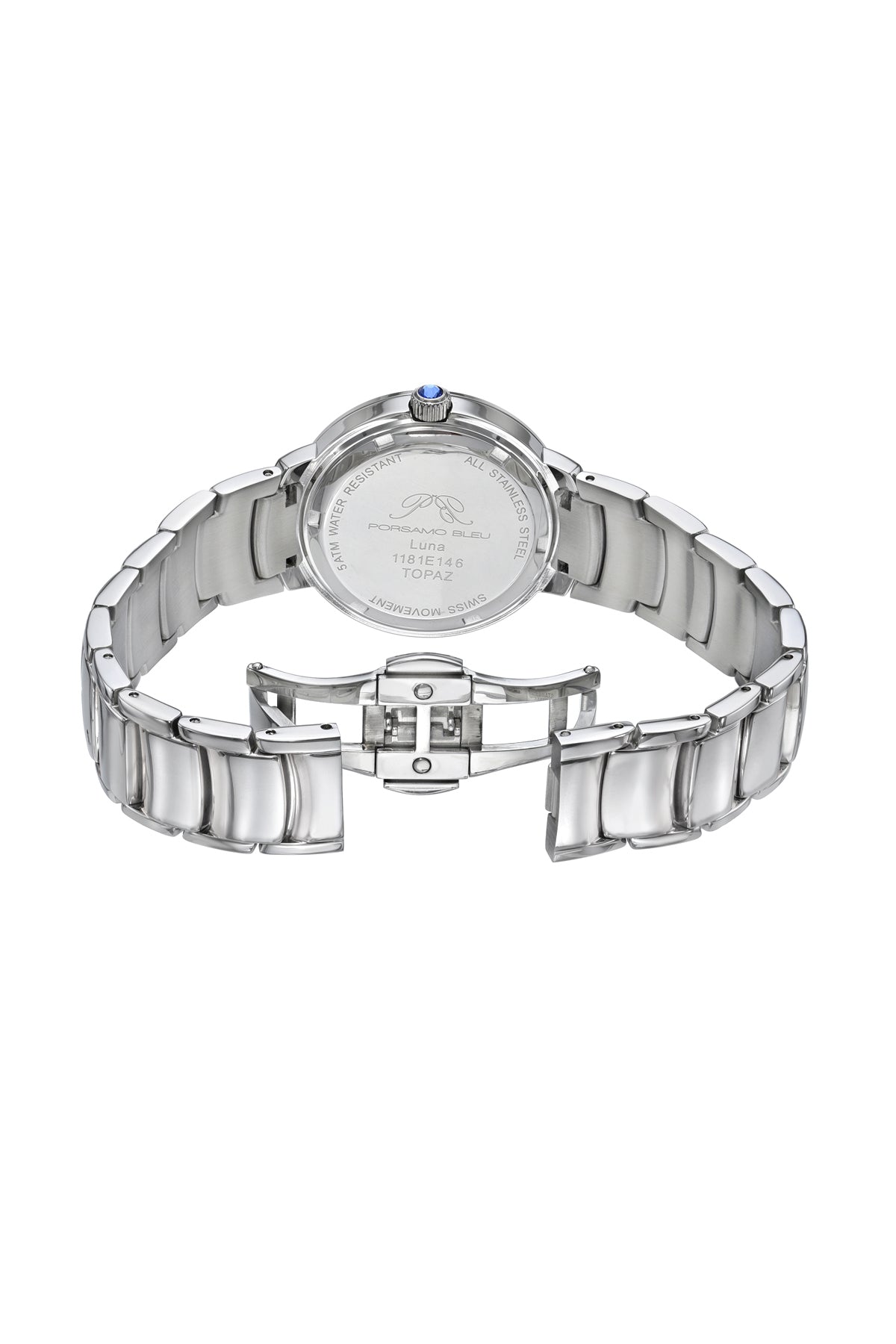 Luna Stainless Steel Silver/Pink Women's Crystal Watch 1181ELUS