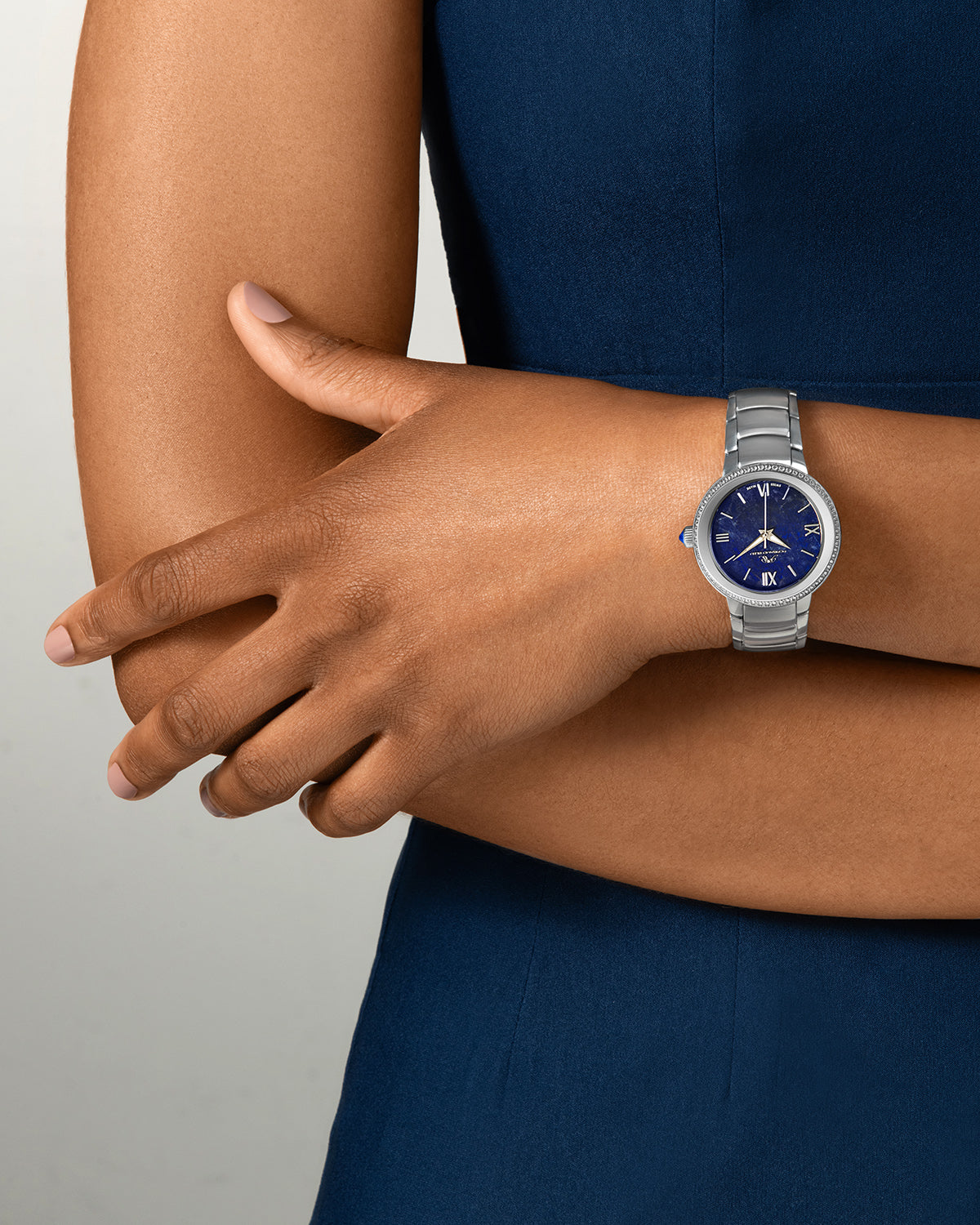 Luna Stainless Steel Silver/Sodalite Women's Crystal Watch 1181FLUS