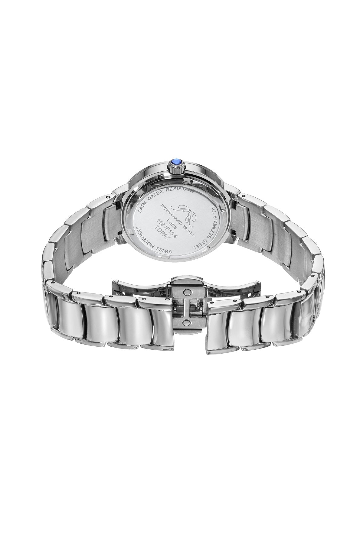Luna Stainless Steel Silver/Sodalite Women's Crystal Watch 1181FLUS
