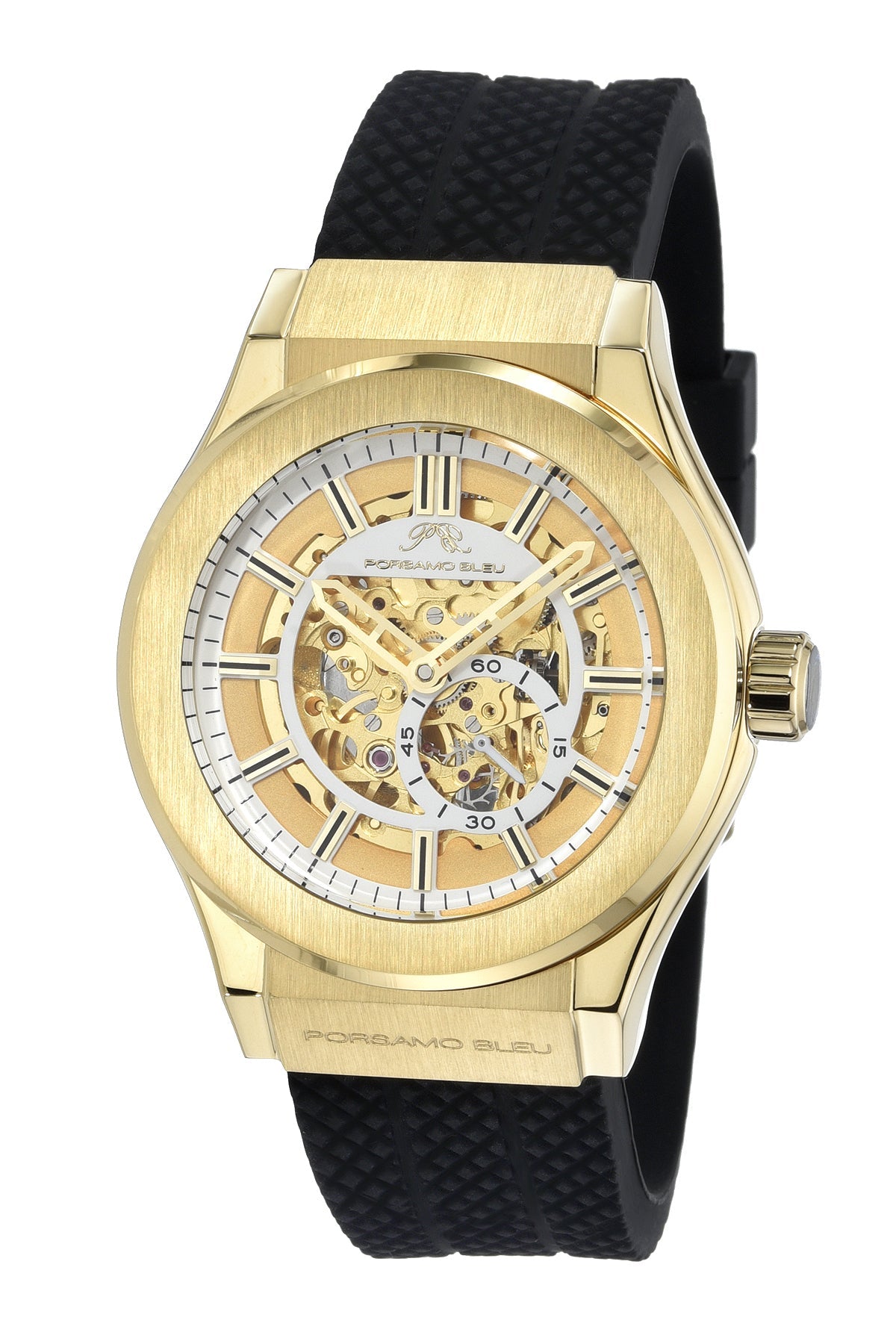 Cruz Men's Silicone Automatic Black & Gold Watch 1221CCRR