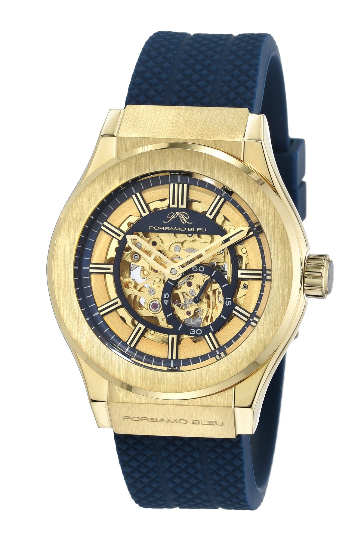 Cruz Men's Silicone Automatic Blue & Gold Watch 1222CCRR