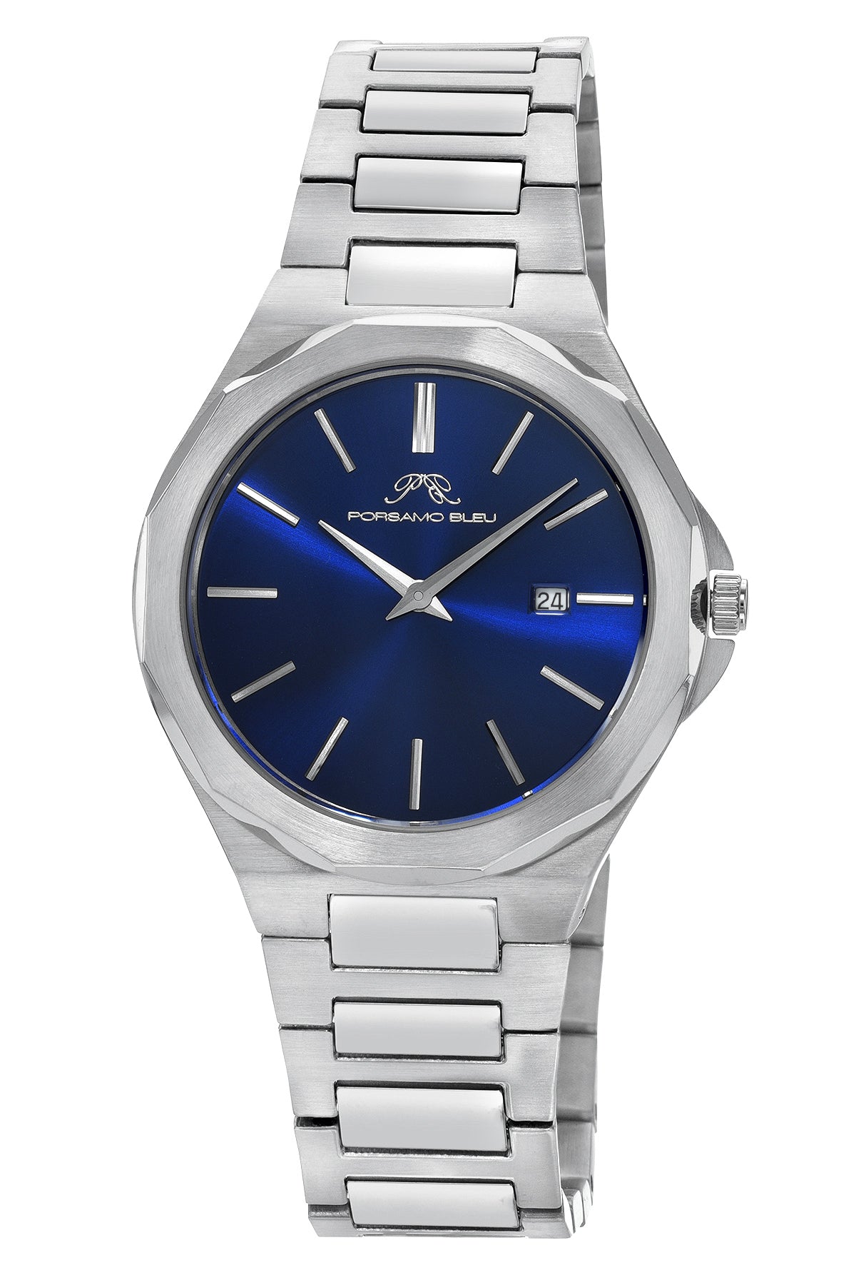 Alexander Stainless Steel Silver Tone and Blue Men's Watch 1232AALS