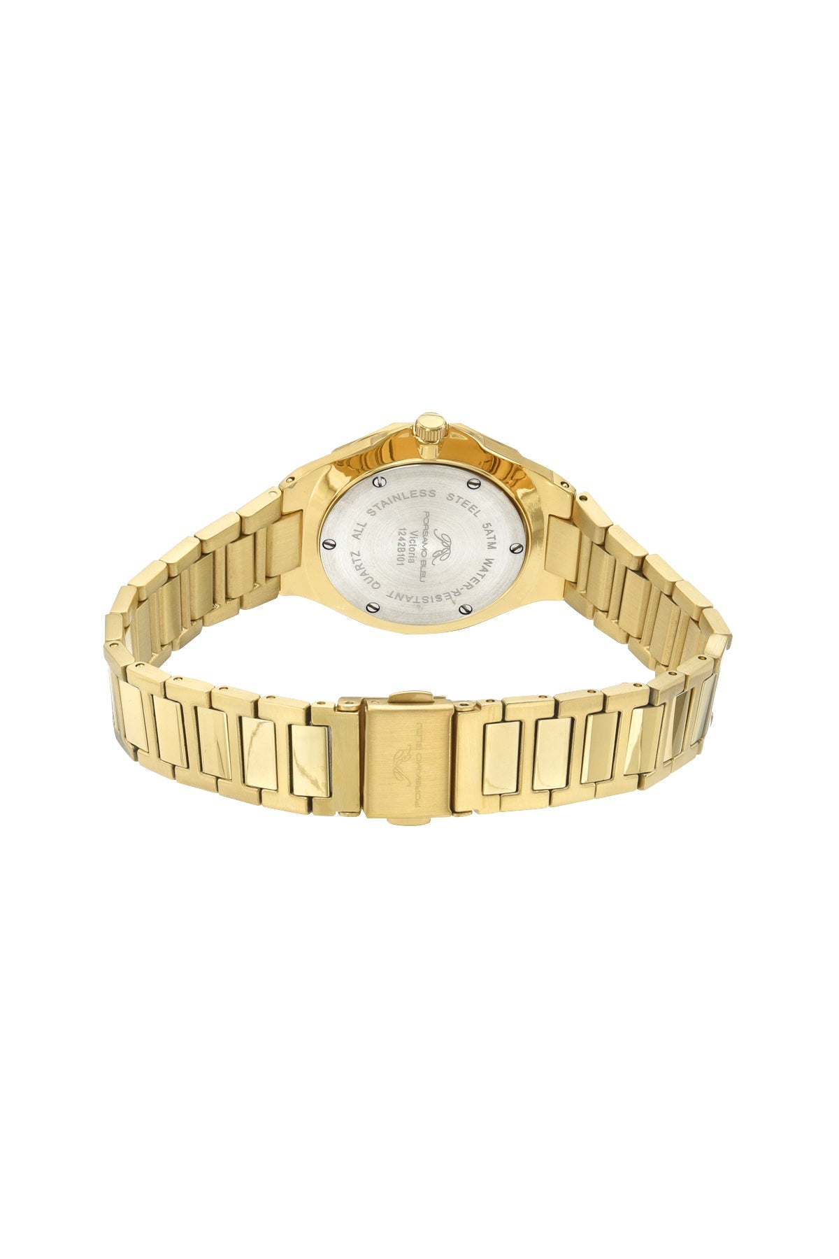 Victoria Stainless Steel Gold Tone and White Women's Crystal Watch 1242BVIS