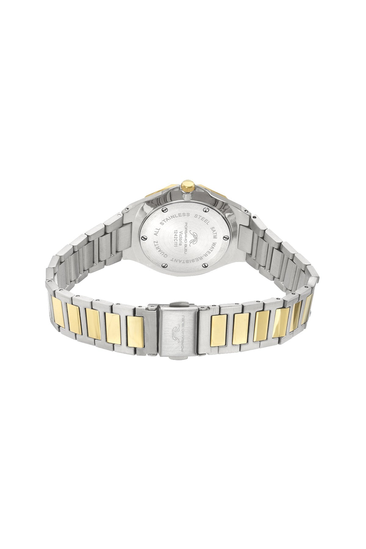 Victoria Stainless Steel Two Tone and White Women's Crystal Watch 1242CVIS