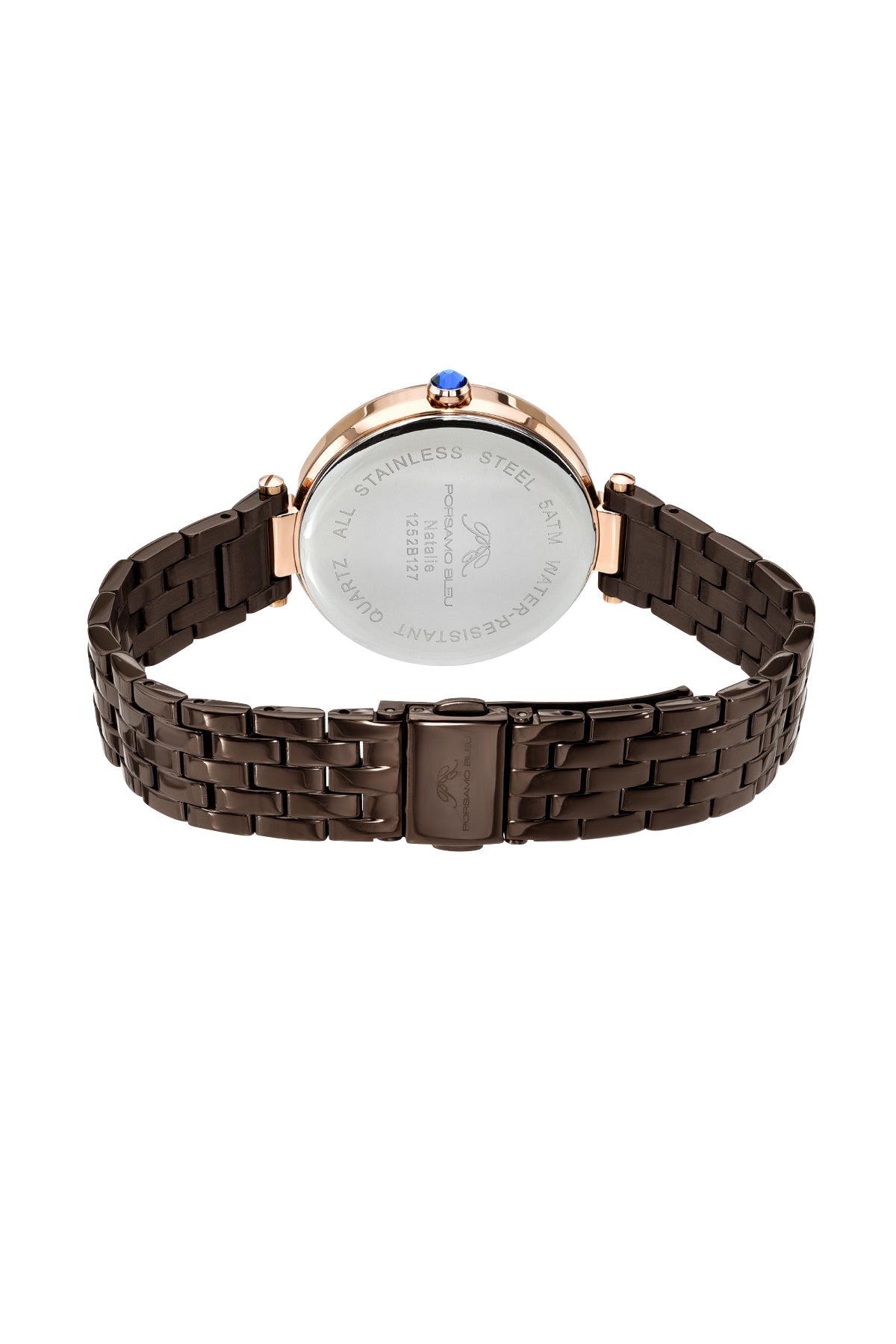 Natalie Stainless Steel Rose Tone and Brown Women's Watch 1252BNAS