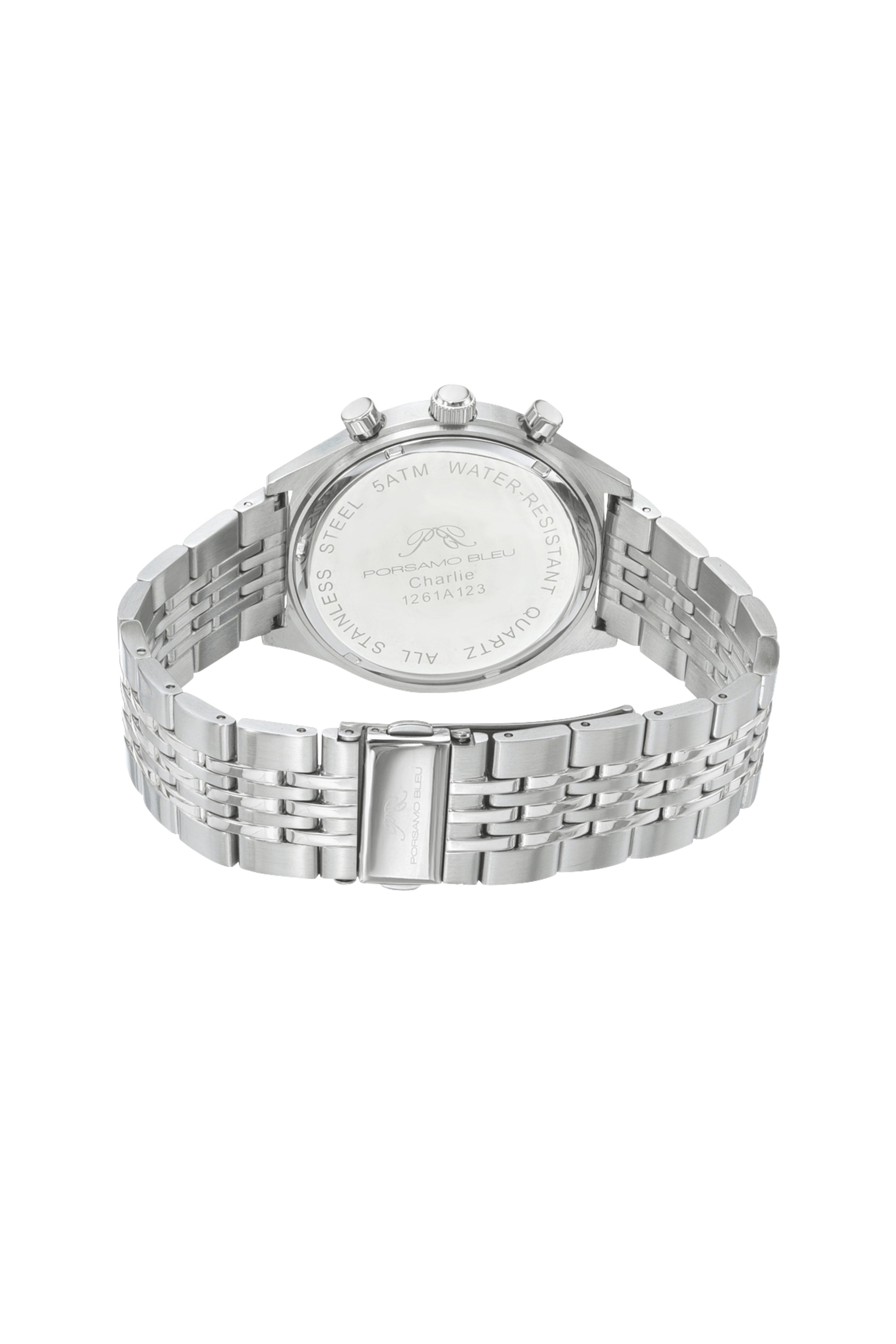 Charlie Stainless Steel Silver Tone Men's Watch 1261ACHS