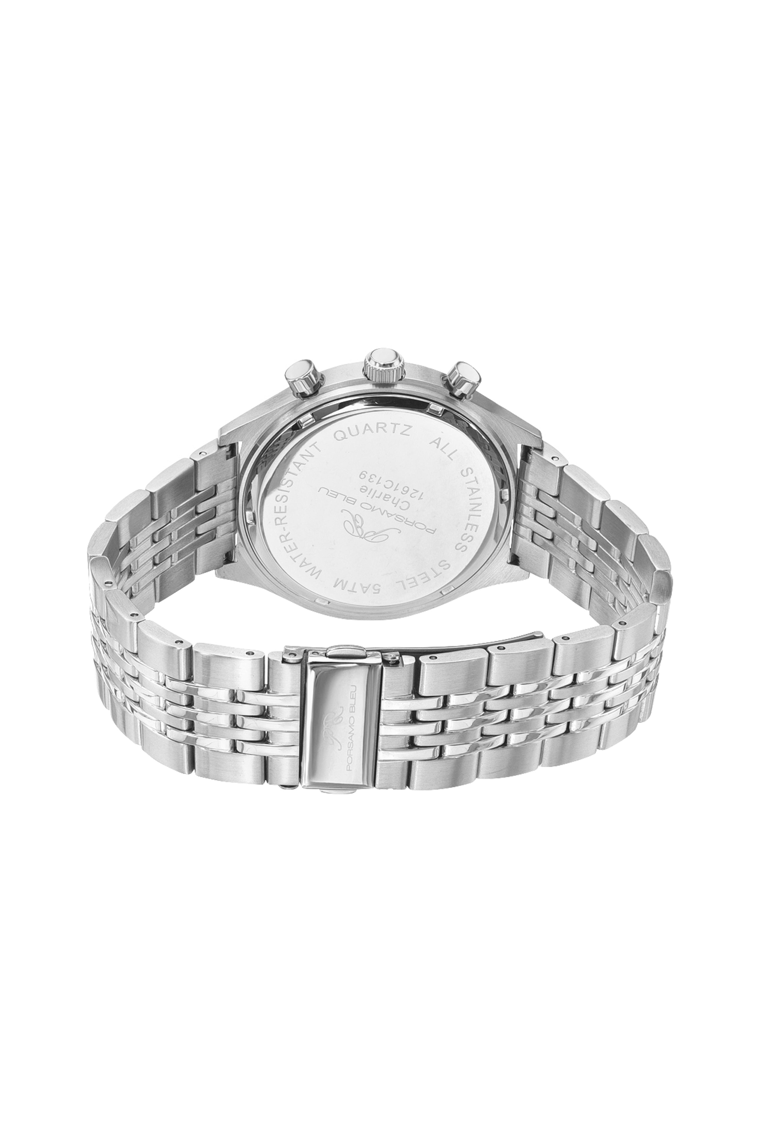 Charlie Stainless Steel Silver Tone and Green Men's Watch 1261CCHS