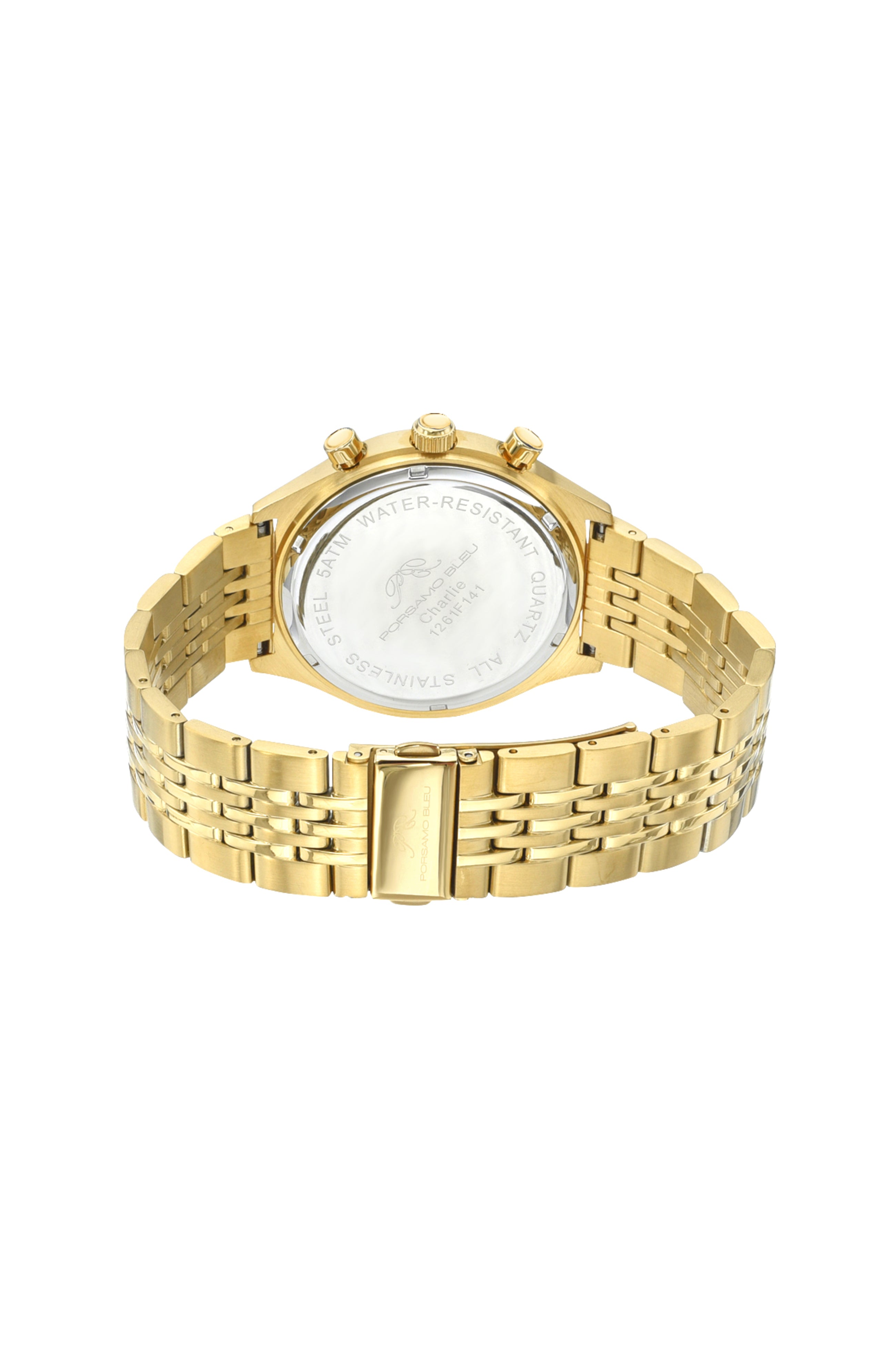 Charlie Stainless Steel Gold Tone and Green Men's Watch 1261FCHS