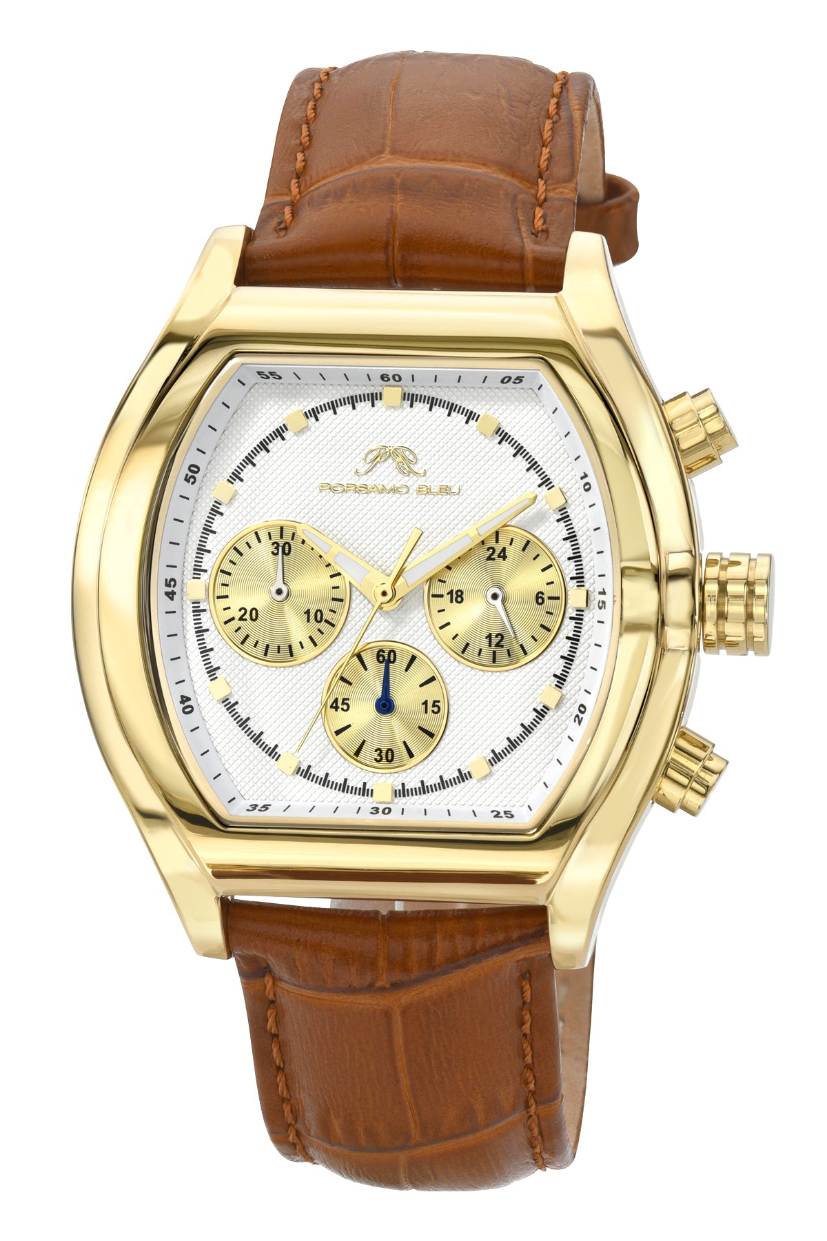 Roman Genuine Leather Gold Tone & Brown Men's Watch 1292DROL