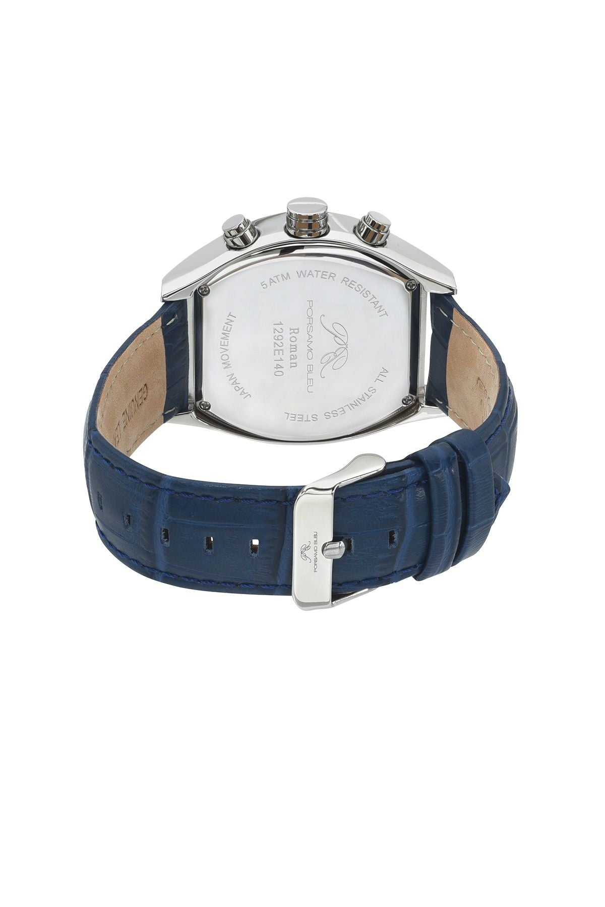 Roman Genuine Leather Silver Tone & Blue Men's Watch 1292EROL