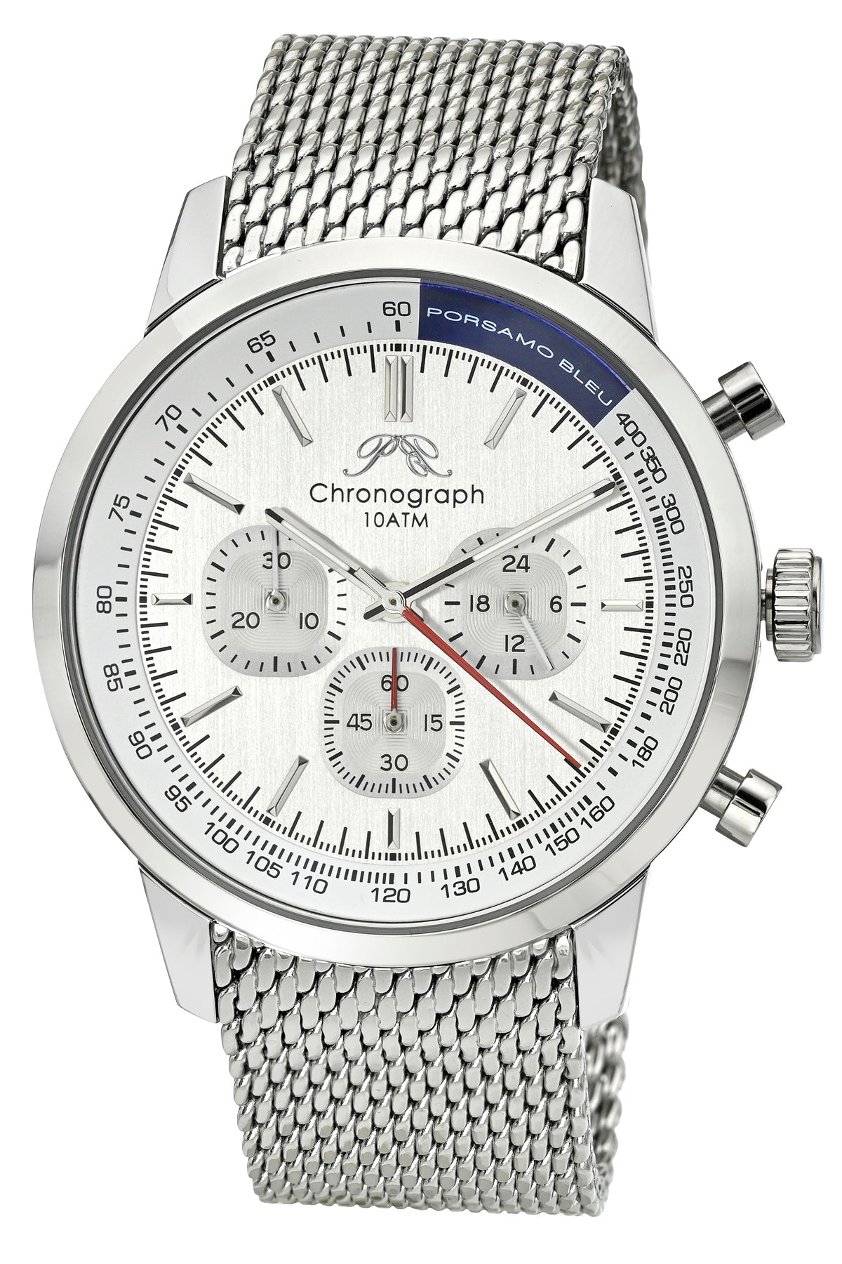 Simon Stainless Steel Silver Tone and White Men's Chronograph Watch 1321ASIS