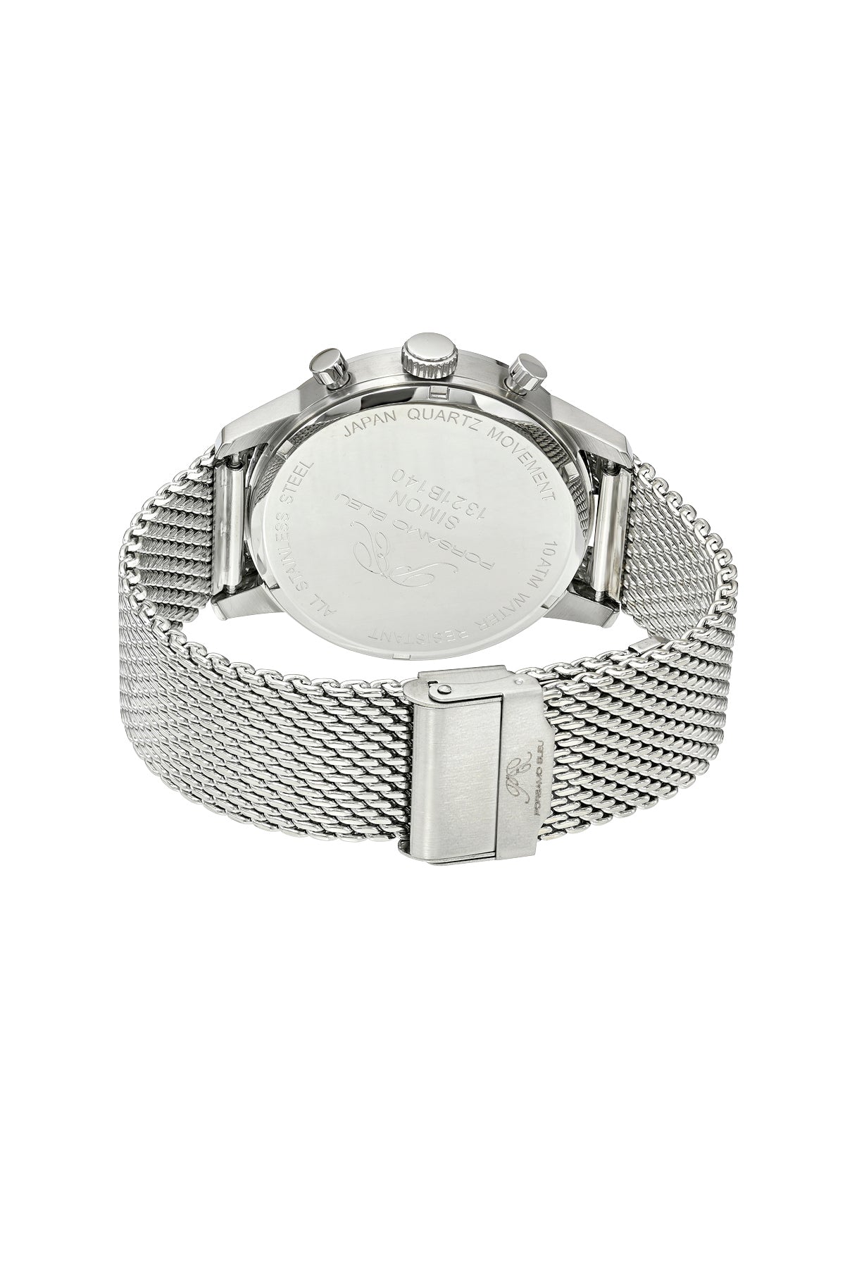 Simon Stainless Steel Silver Tone and Black Men's Chronograph Watch 1321BSIS