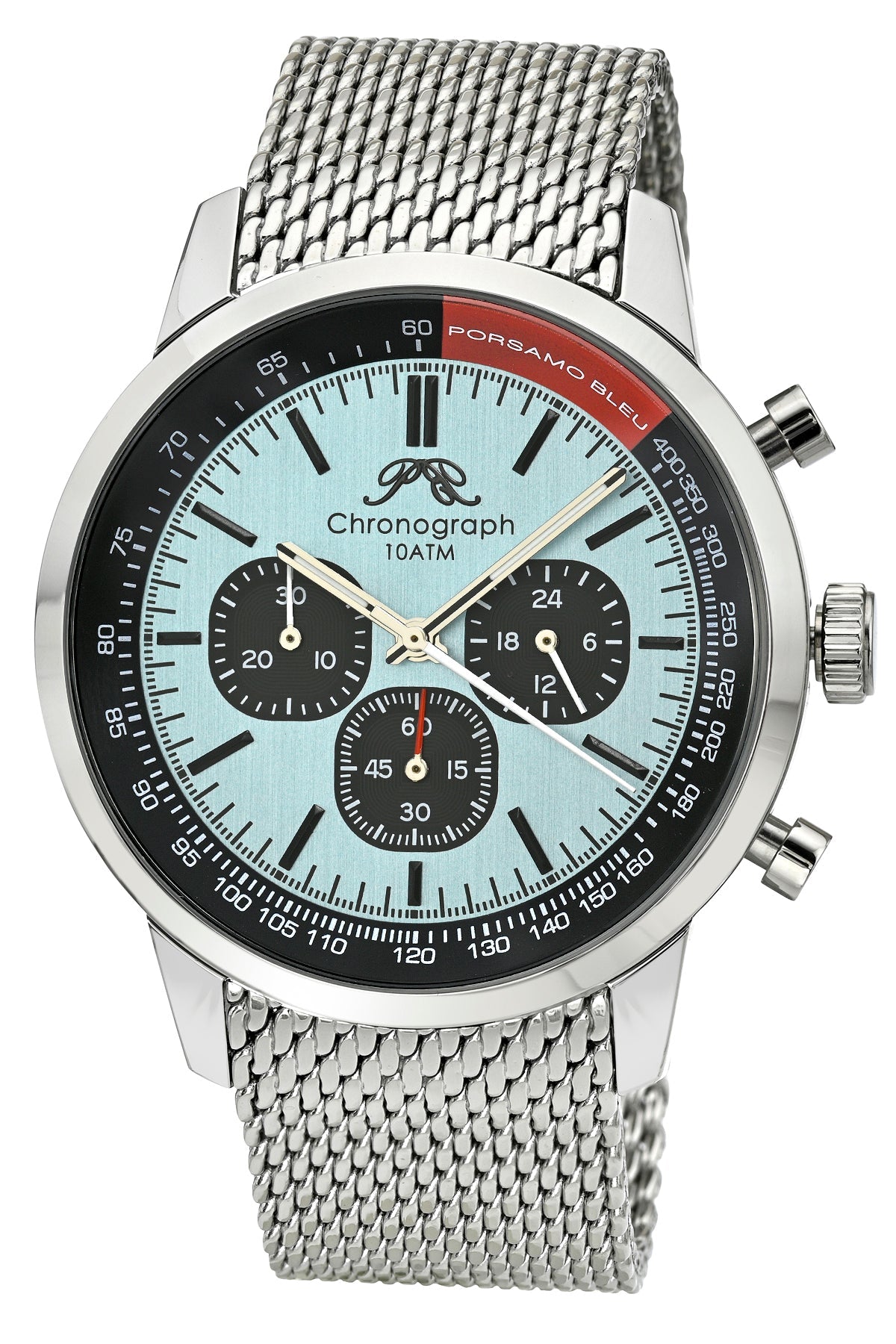 Simon Stainless Steel Silver Tone, Black and Blue Men's Chronograph Watch 1322ASIS