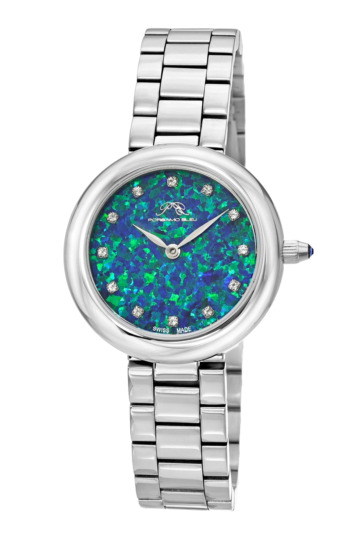Opal Stainless Steel Silver Tone Gemstone Women's Watch 1331AOPS