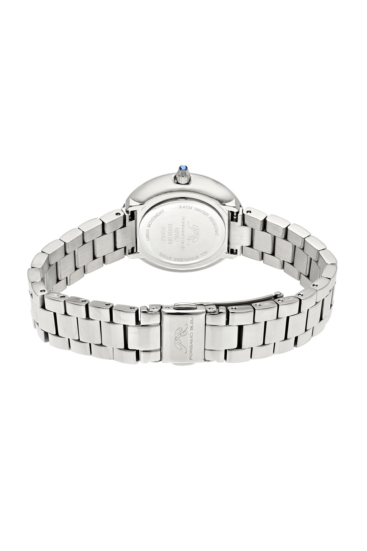 Opal Stainless Steel Silver Tone Gemstone Women's Watch 1331AOPS