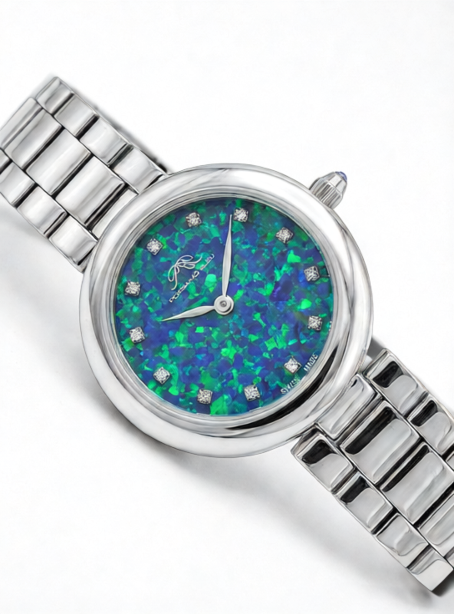 Porsamo Bleu Opal Stainless Steel Silver Tone Gemstone Women's Watch 1331AOPS