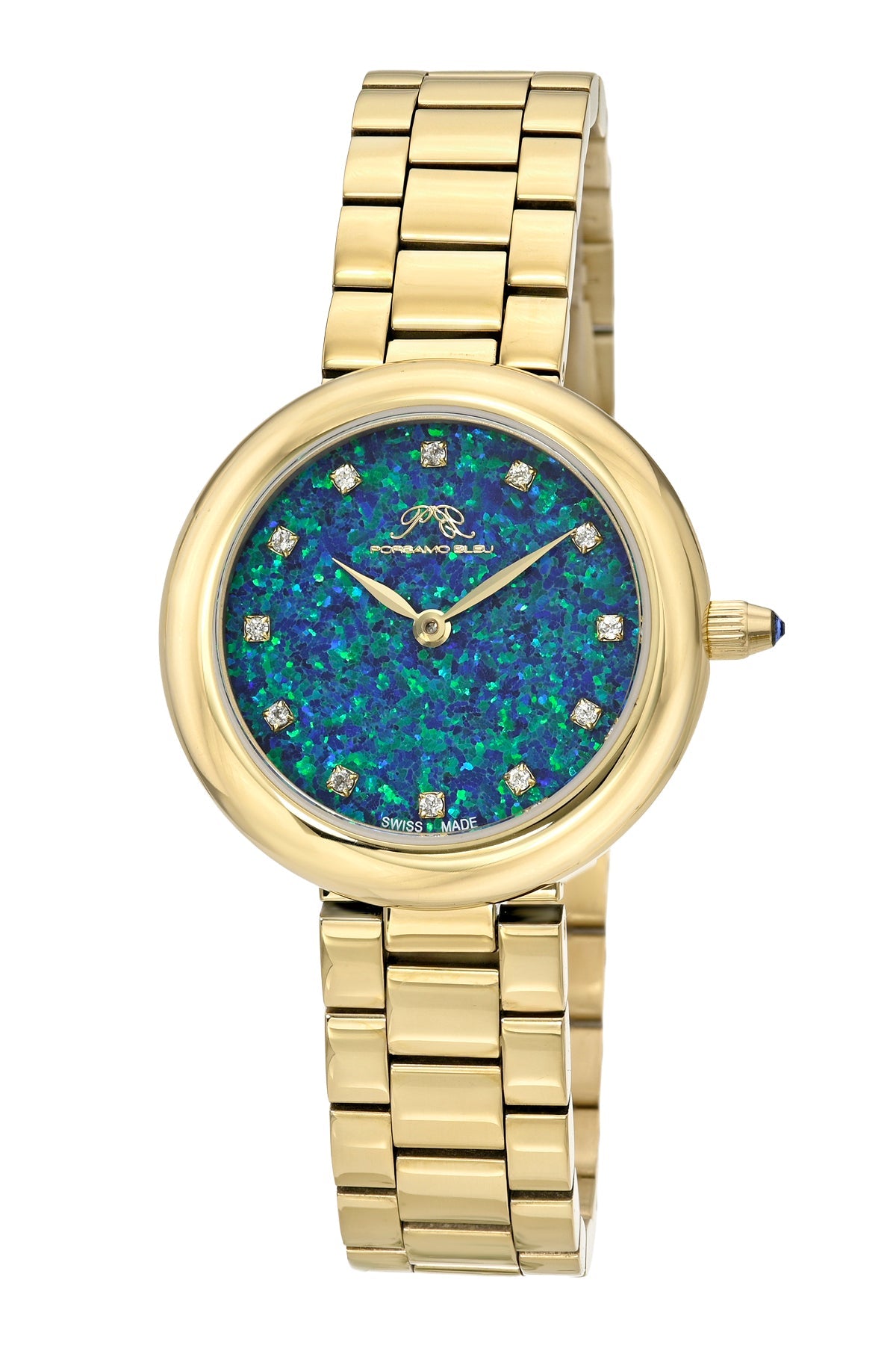 Opal Stainless Steel Gold Tone Gemstone Women's Watch 1331BOPS
