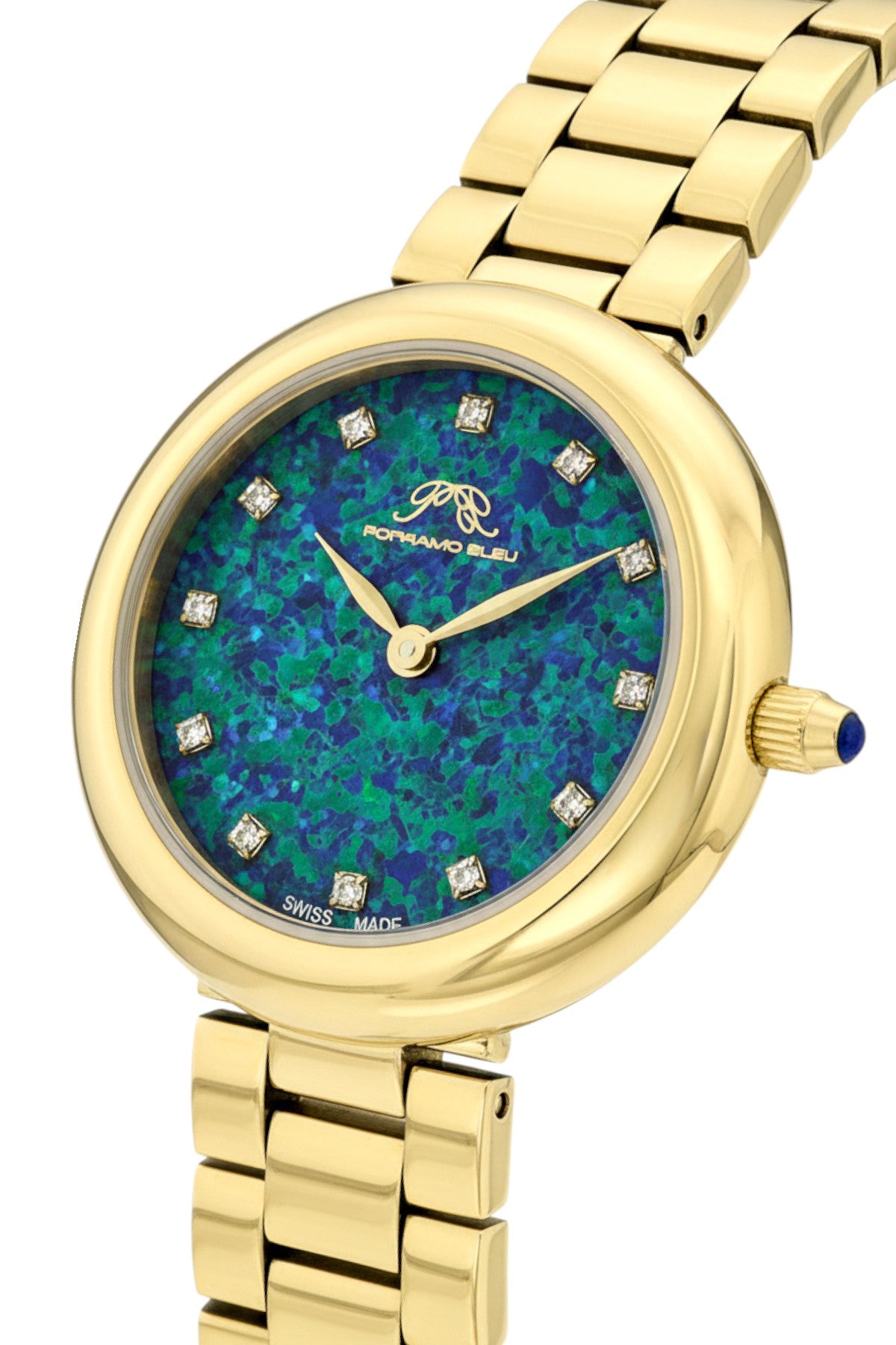 Porsamo Bleu Opal Stainless Steel Gold Tone Gemstone Women's Watch 1331BOPS