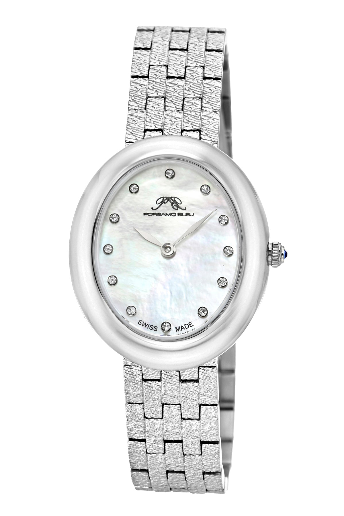 Angelica Oval Stainless Steel Silver Tone Women's Watch 1341AANS