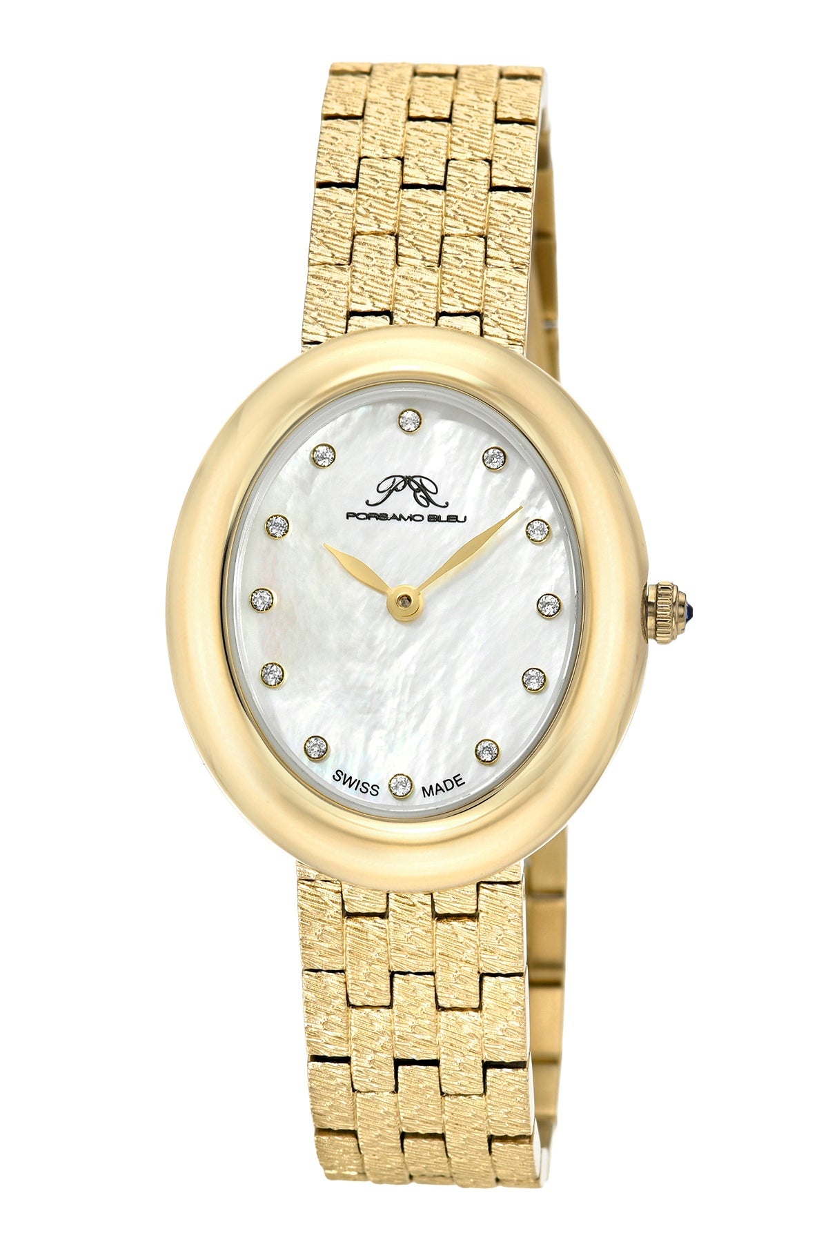 Angelica Oval Stainless Steel Gold Tone Women's Watch 1341BANS