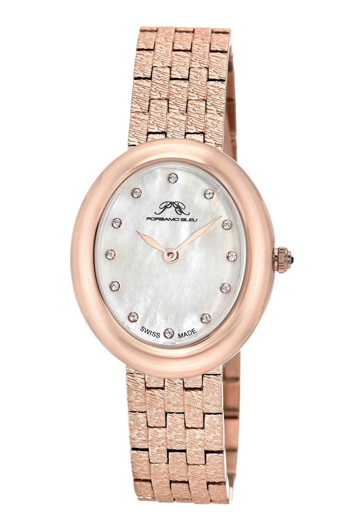 Angelica Oval Stainless Steel Rose Tone Women's Watch 1341CANS
