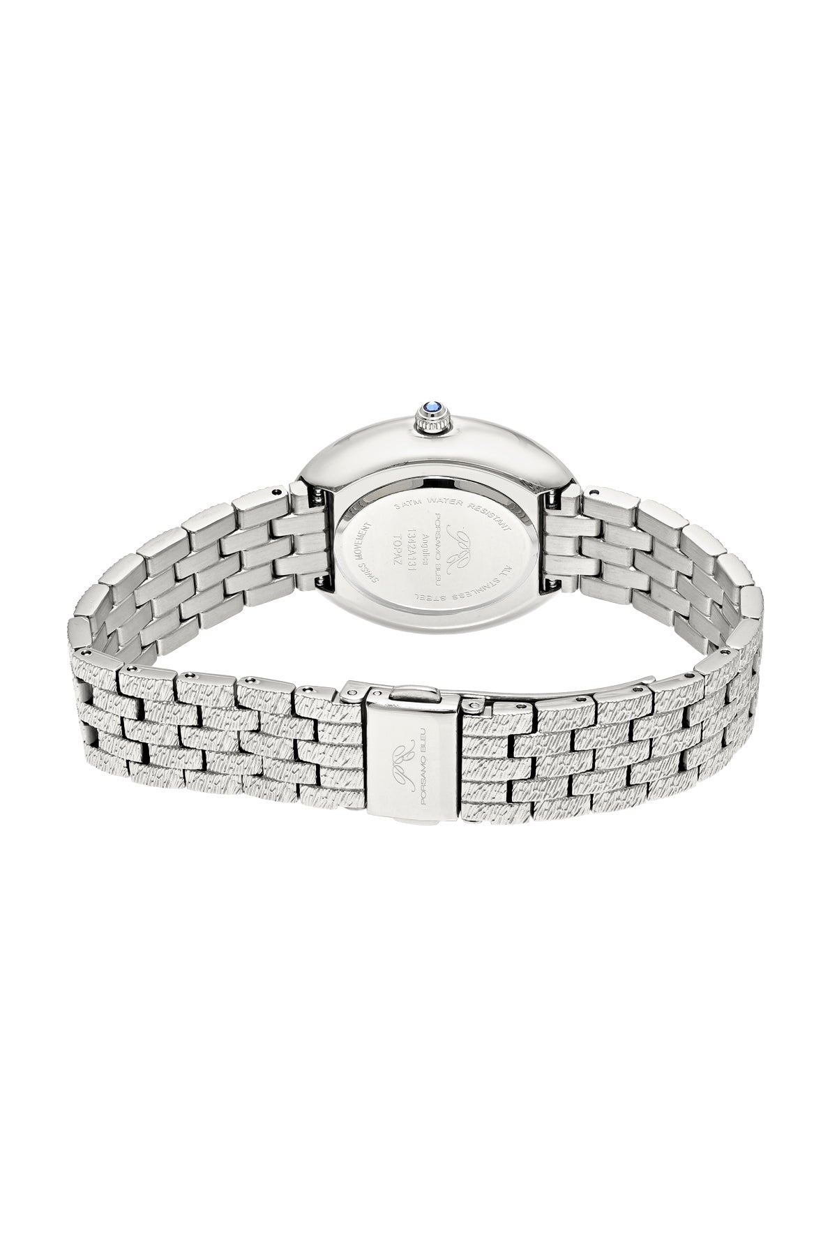 Angelica Oval Topaz Stainless Steel Silver Tone Women's Watch 1342AANS