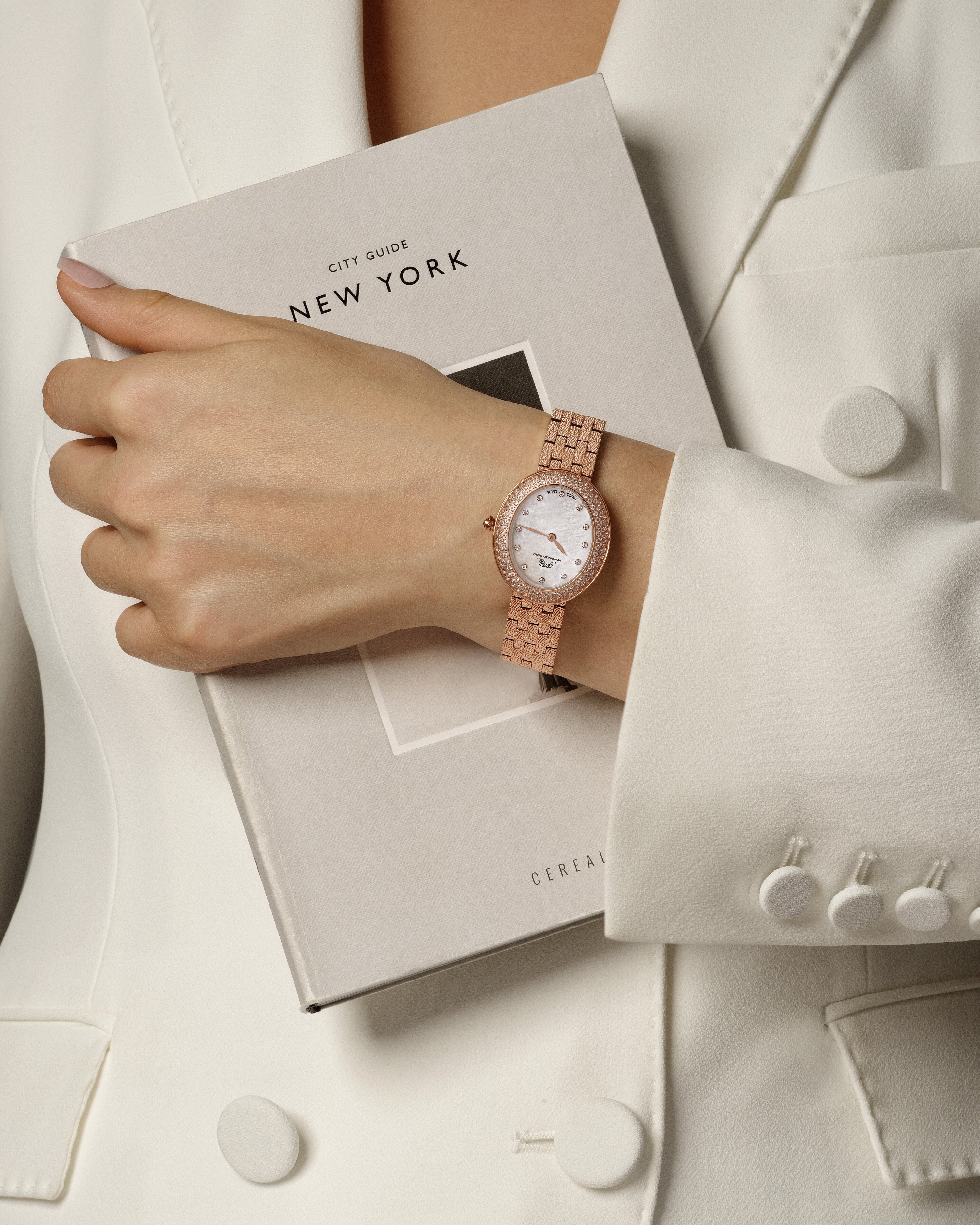Porsamo Bleu Angelica Oval Topaz Stainless Steel Rose Tone Women's Watch 1342CANSPorsamo Bleu