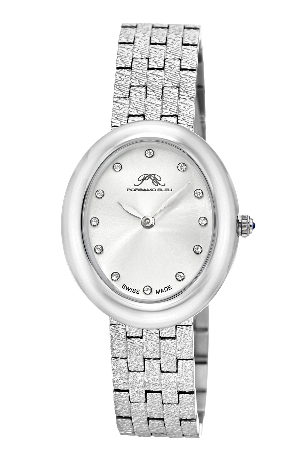 Angelica Oval Stainless Steel Silver Tone Women's Watch 1343AANS
