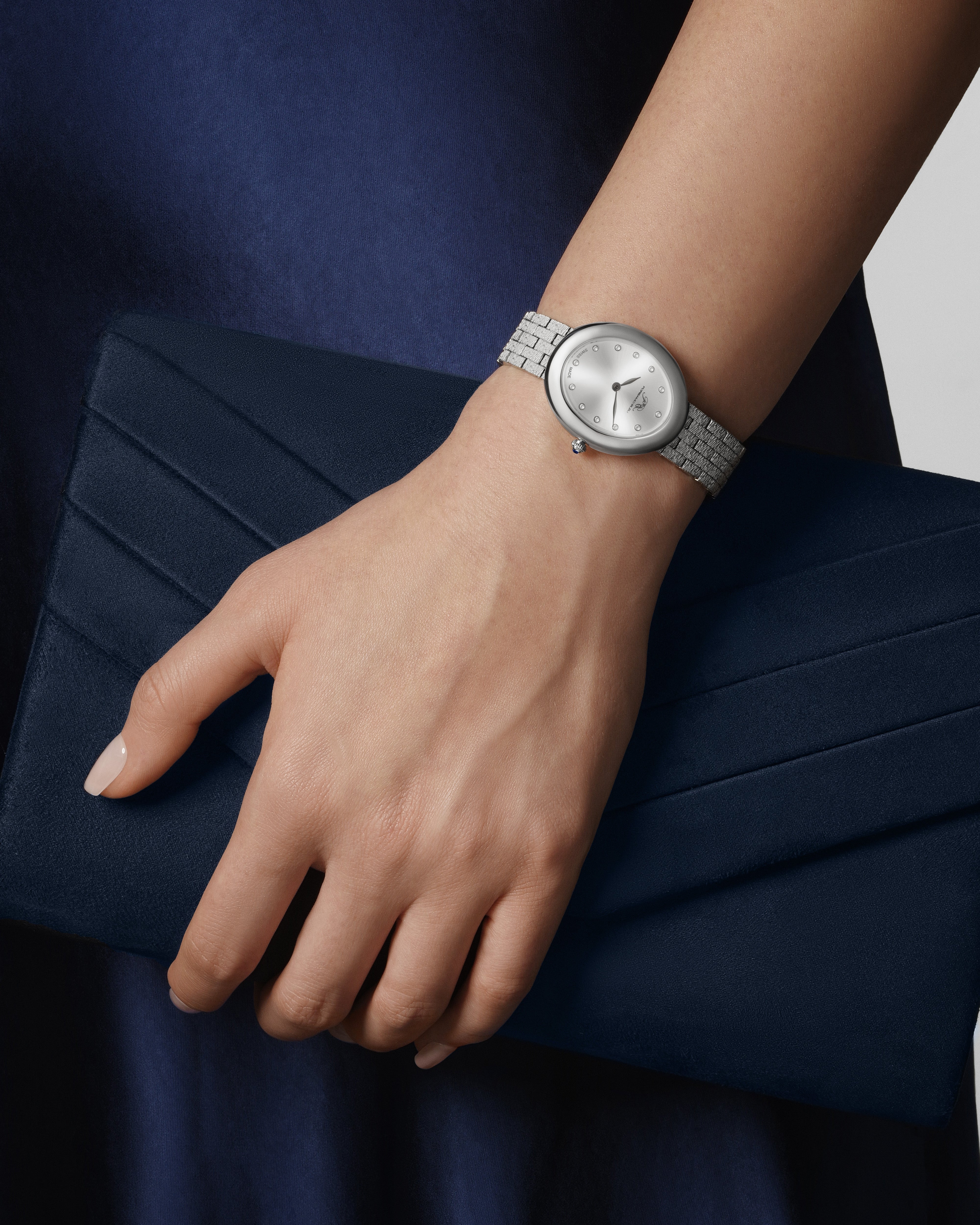Porsamo Bleu Angelica Oval Stainless Steel Silver Tone Women's Watch 1343AANS