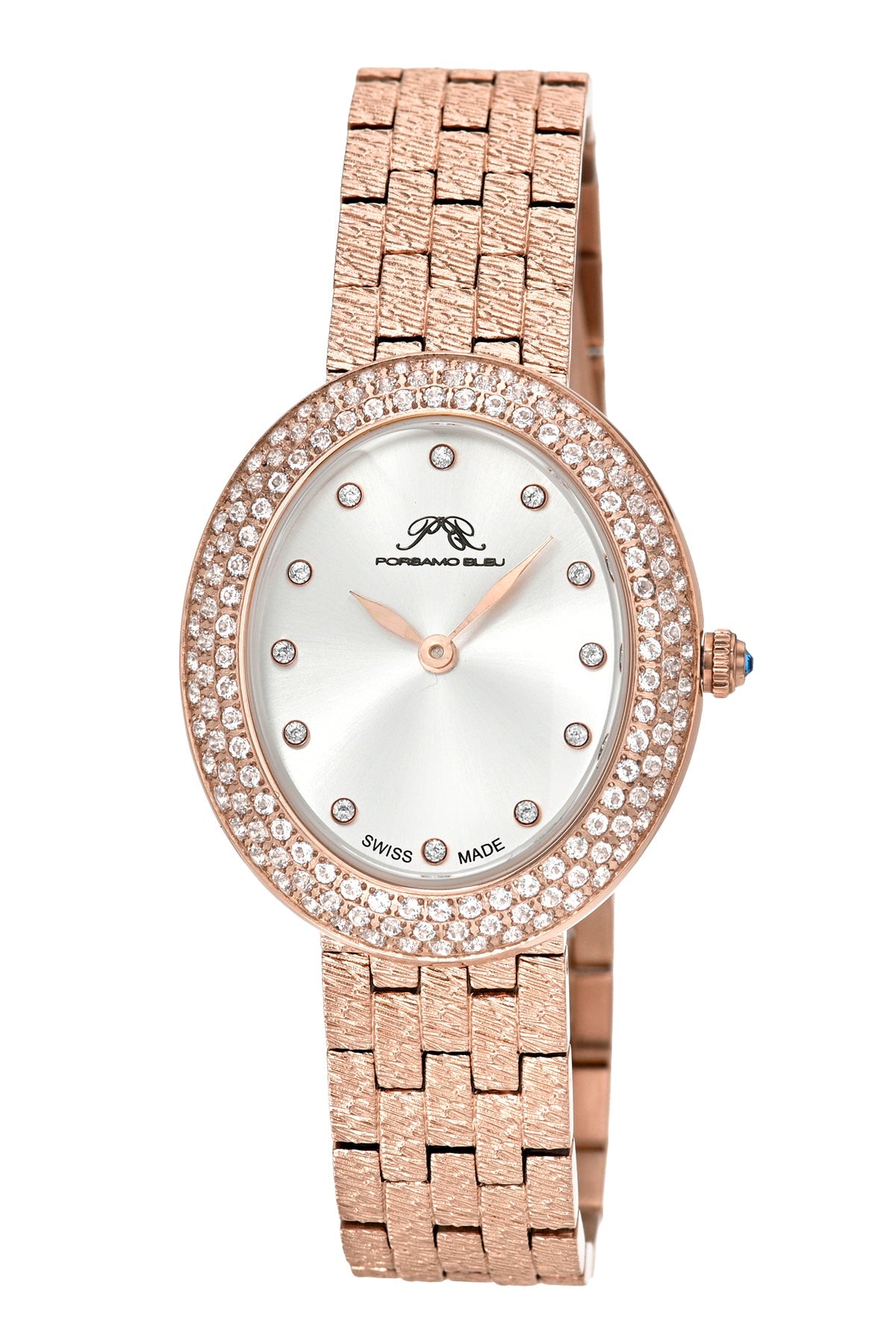 Angelica Oval Topaz Stainless Steel Rose Tone Women's Watch 1344CANS