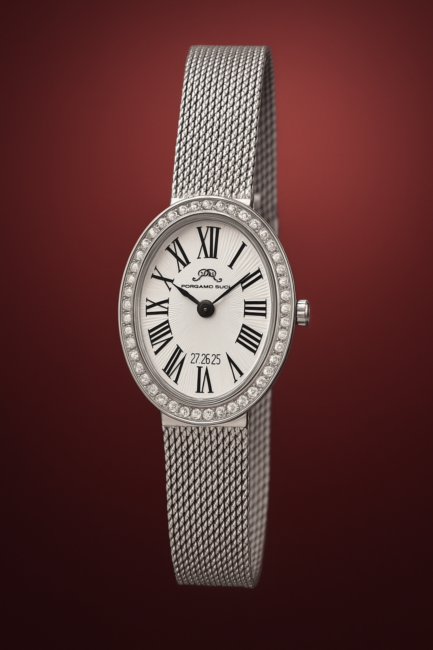 Porsamo Bleu Eloise Oval Topaz Stainless Steel Silver Tone Women's Watch 1352AELS