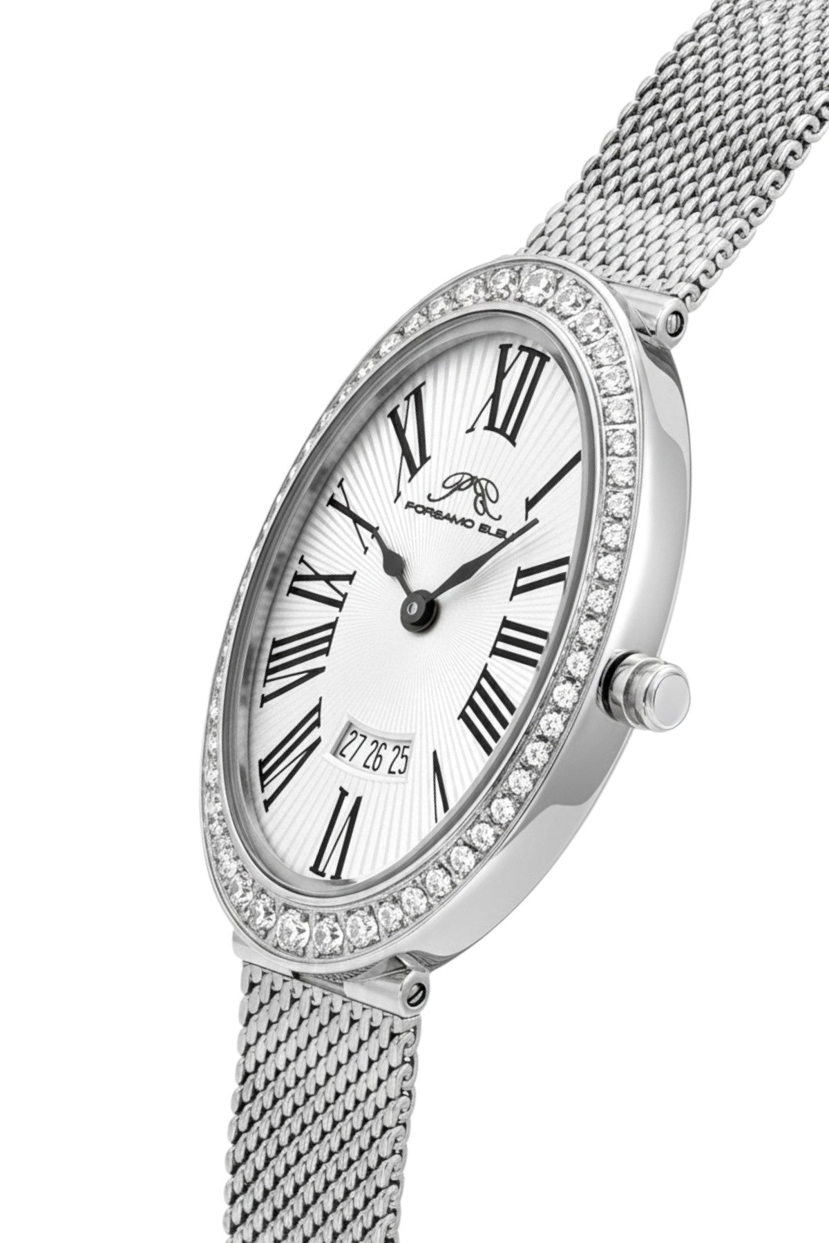 Porsamo Bleu Eloise Oval Topaz Stainless Steel Silver Tone Women's Watch 1352AELS