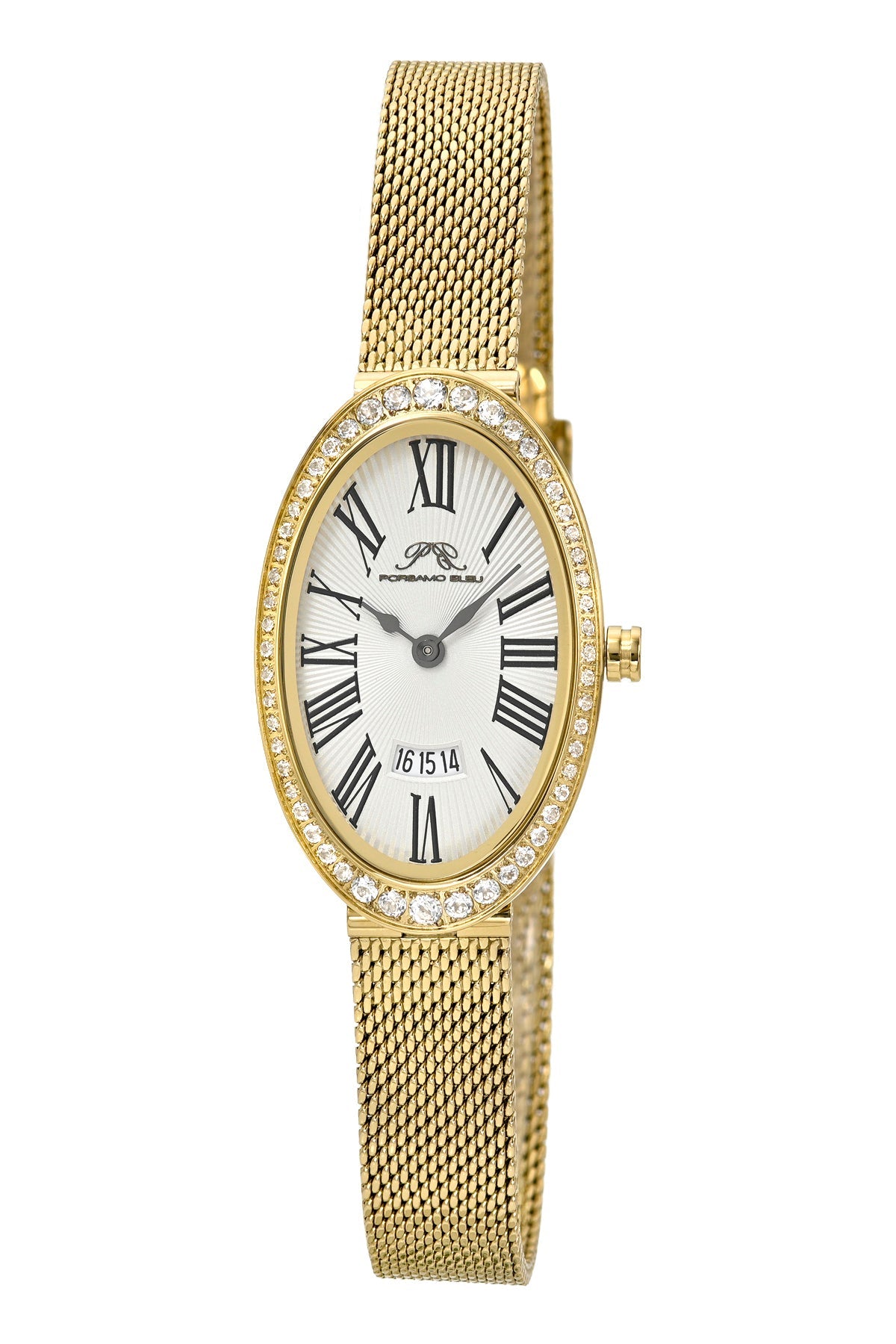 Eloise Oval Topaz Stainless Steel Gold Tone Women's Watch 1352BELS