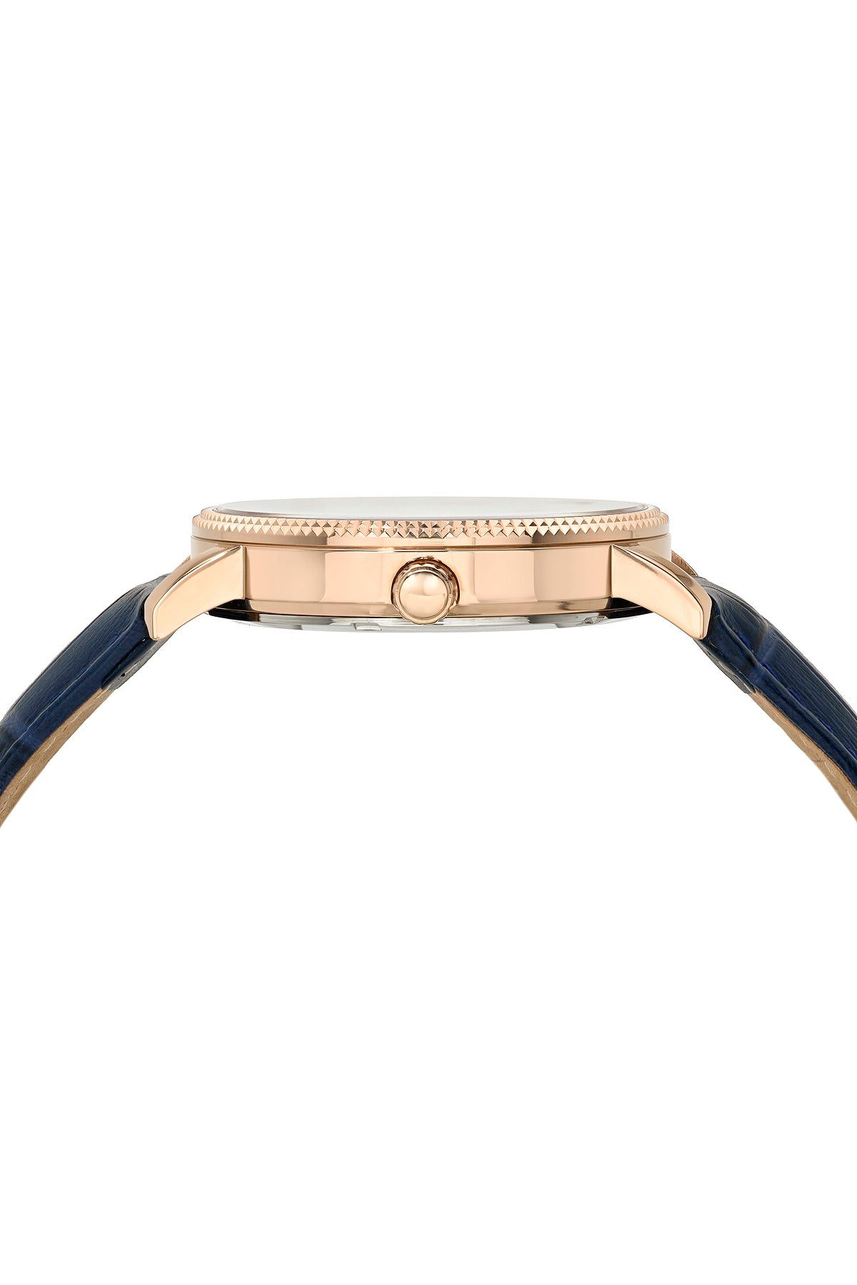 Veritas 2 Luxury Men's Watch Genuine Leather Band, Rose Tone, Blue, 1362JVEL