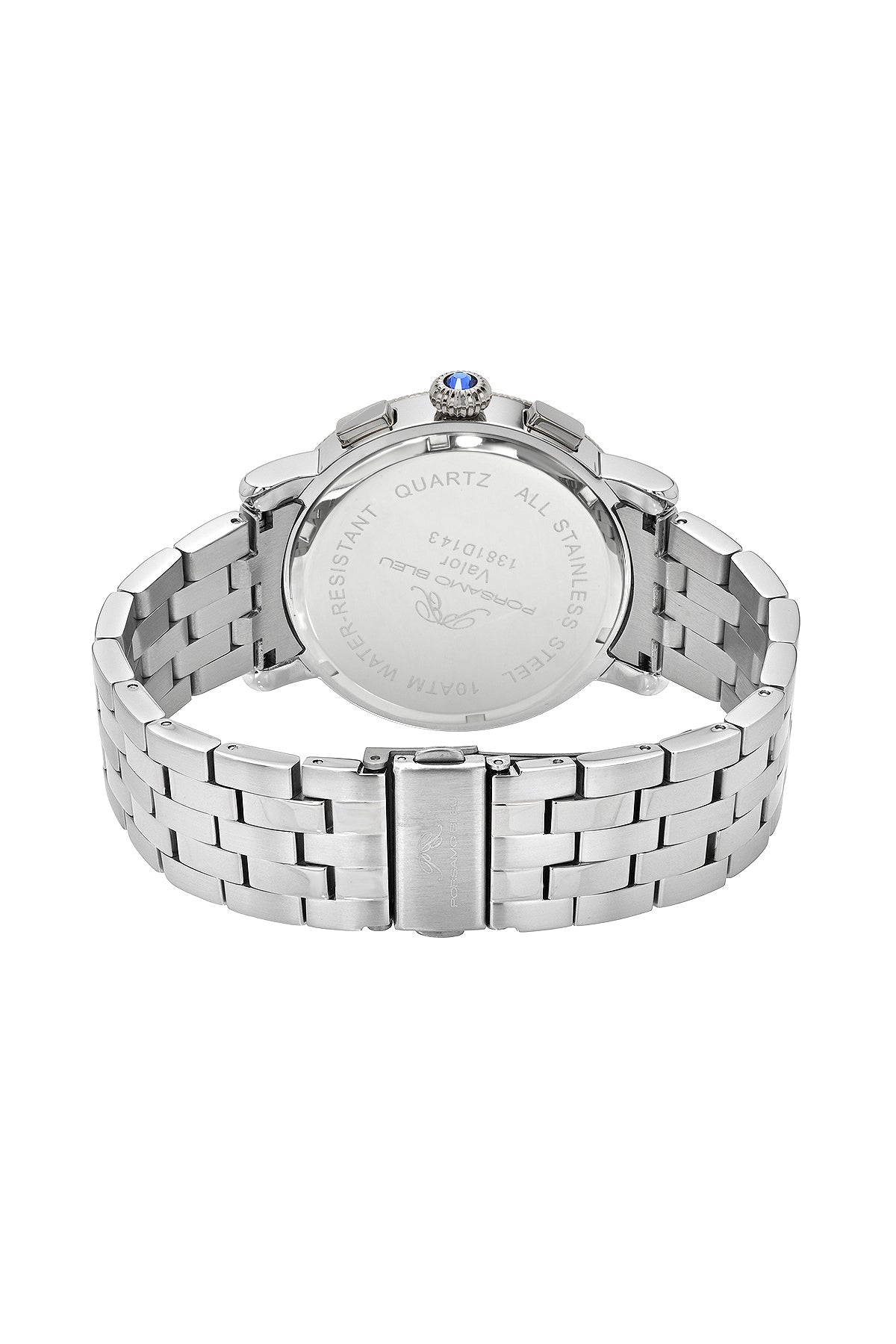 Porsamo Bleu Valor Luxury Chronograph Men's Stainless Steel Watch, With Black Dial, Silver Tone 1381DVAS