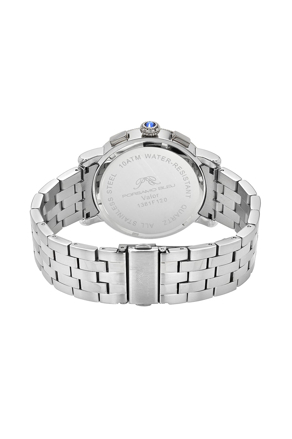 Porsamo Bleu Valor Luxury Chronograph Men's Stainless Steel Watch, With Green Dial, Silver Tone 1381FVAS