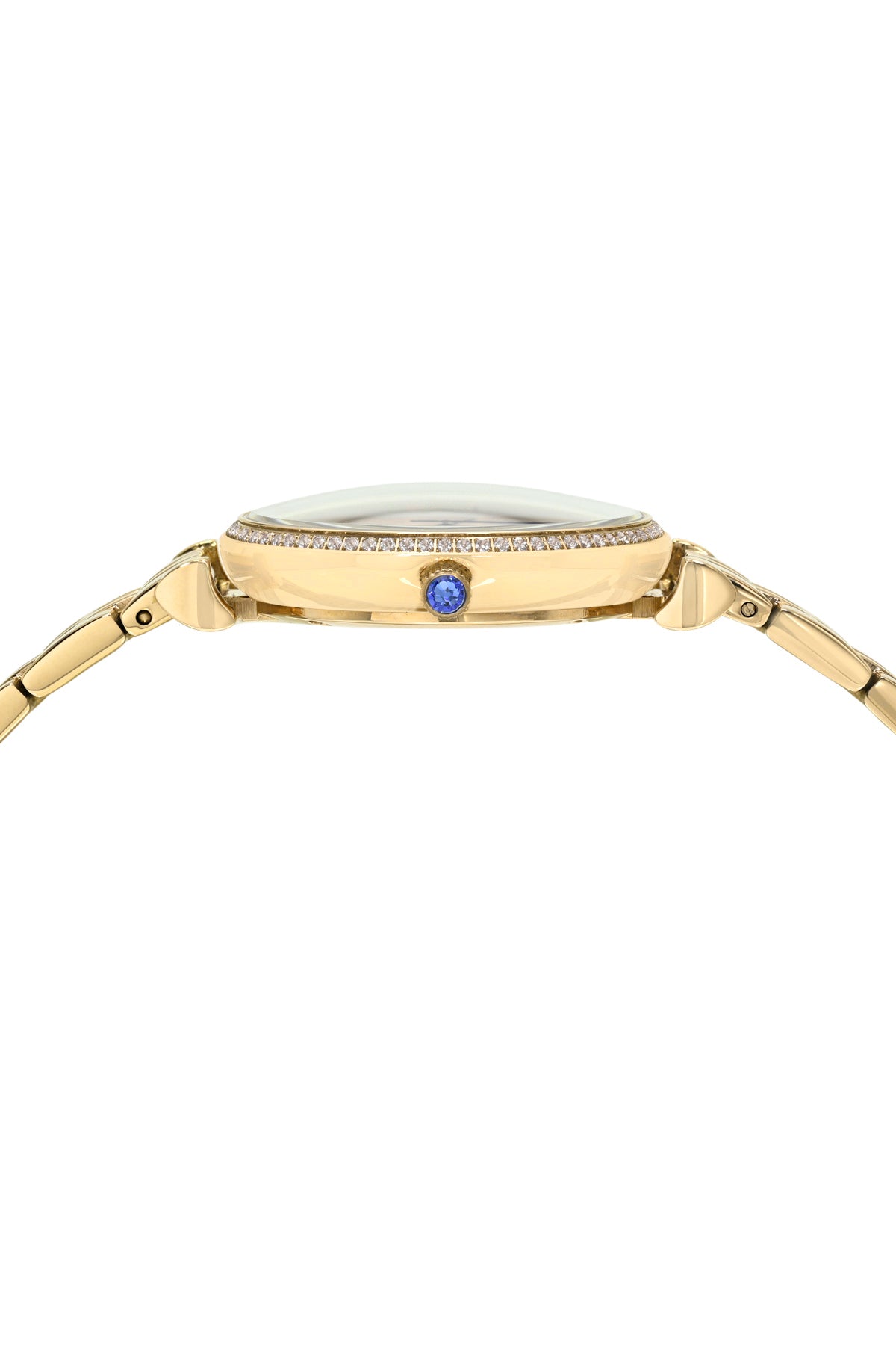 Porsamo Bleu Emma Luxury Womens' Stainless Steel Topaz Watch With White MOP Dial, Gold Tone, 1412BEMS