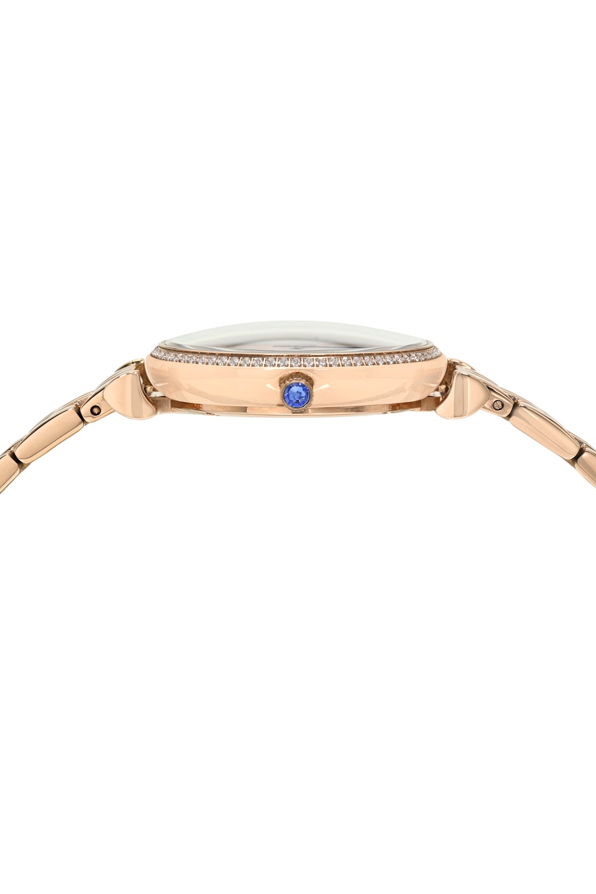 Porsamo Bleu Emma Luxury Womens' Stainless Steel Topaz Watch With White MOP Dial, Rose Tone, 1412CEMS